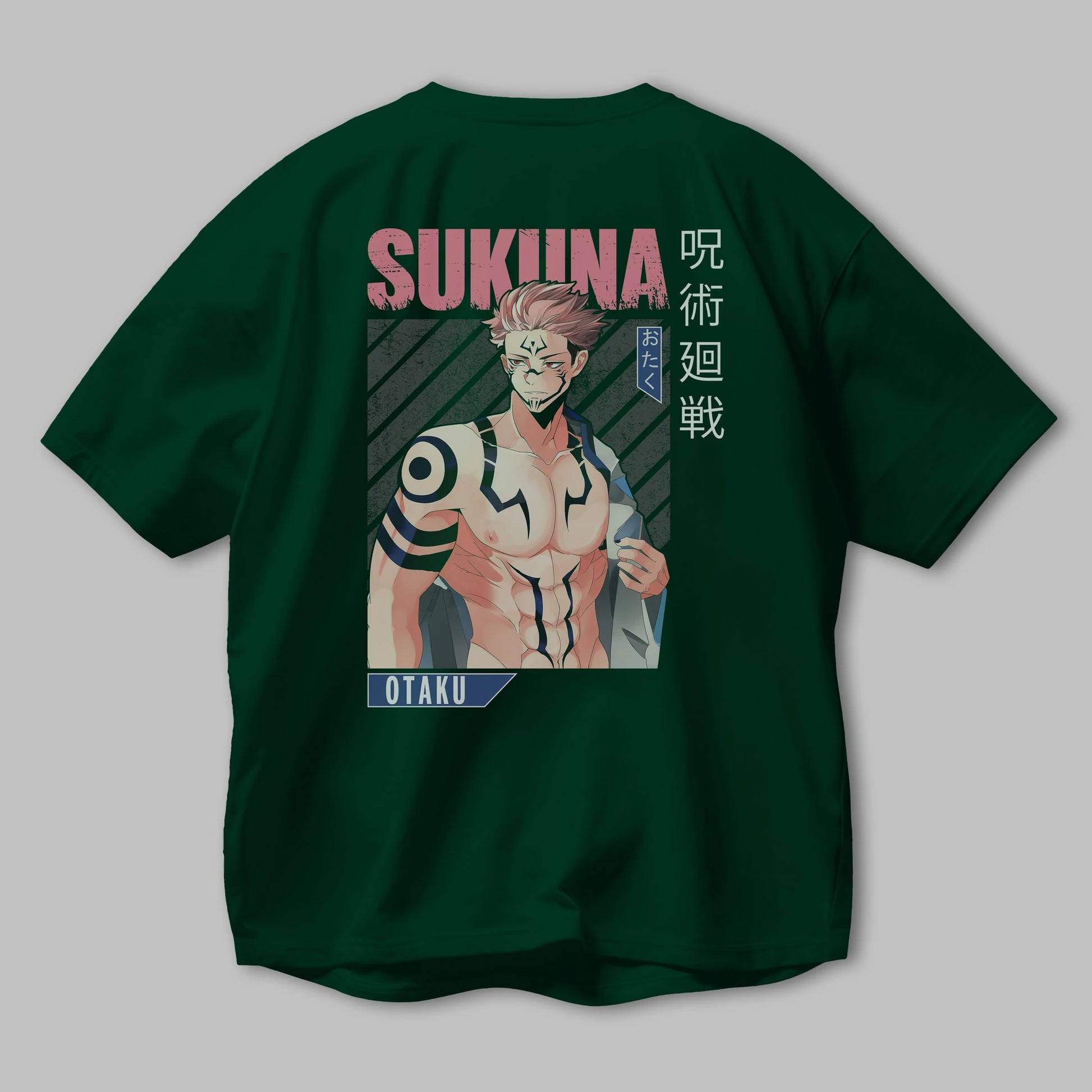 Sukuna Ryoumen 1 Anime Arka Baskılı Oversize t-shirt Erkek Kadın Unisex