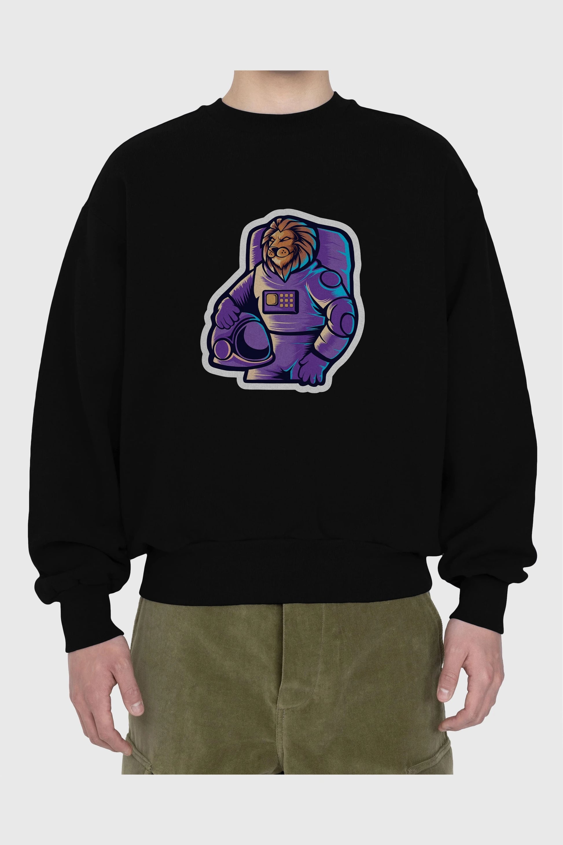 Astroking Sticker Ön Baskılı Oversize Sweatshirt Erkek Kadın Unisex