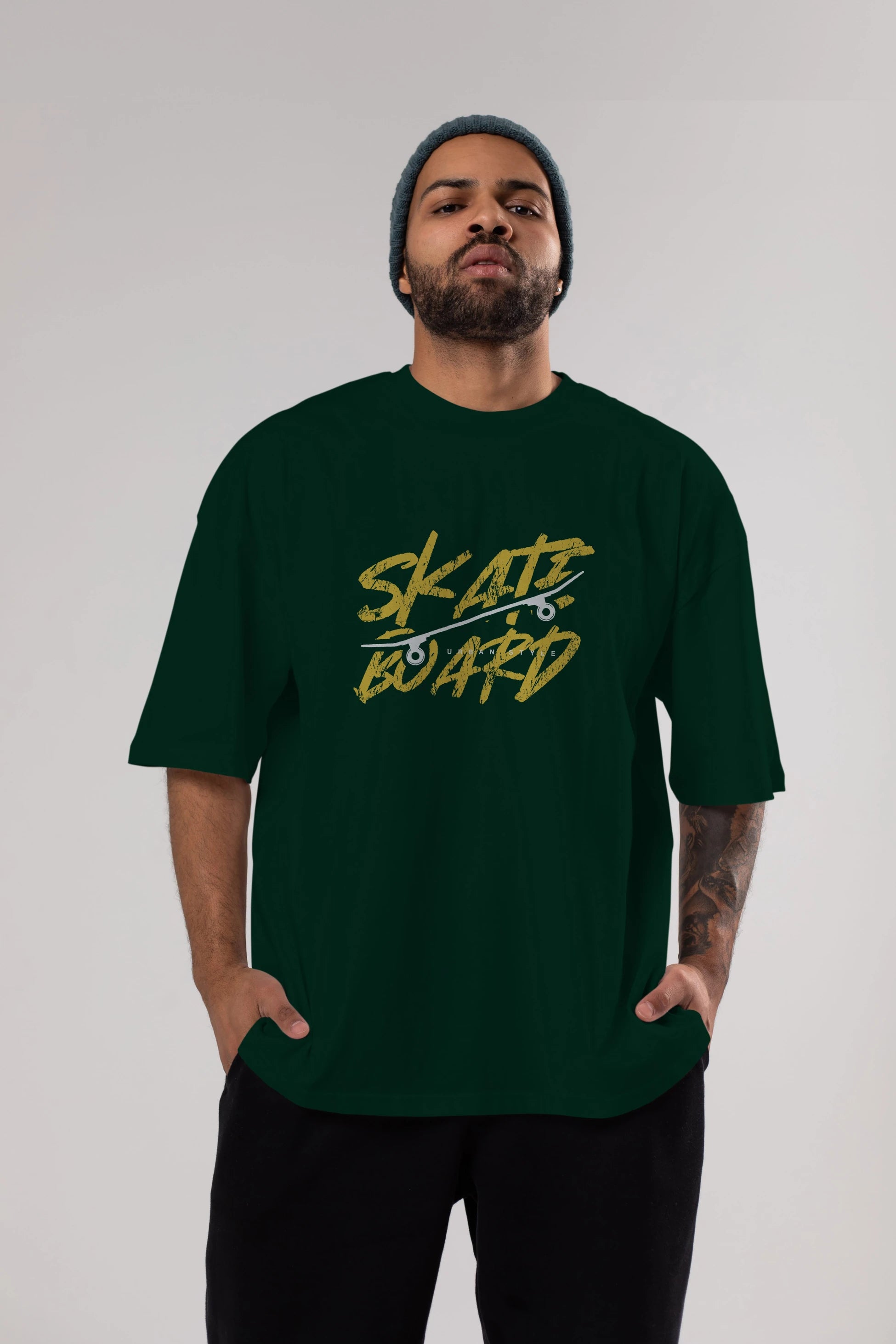 Skate Board Ön Baskılı Oversize t-shirt Erkek Kadın Unisex