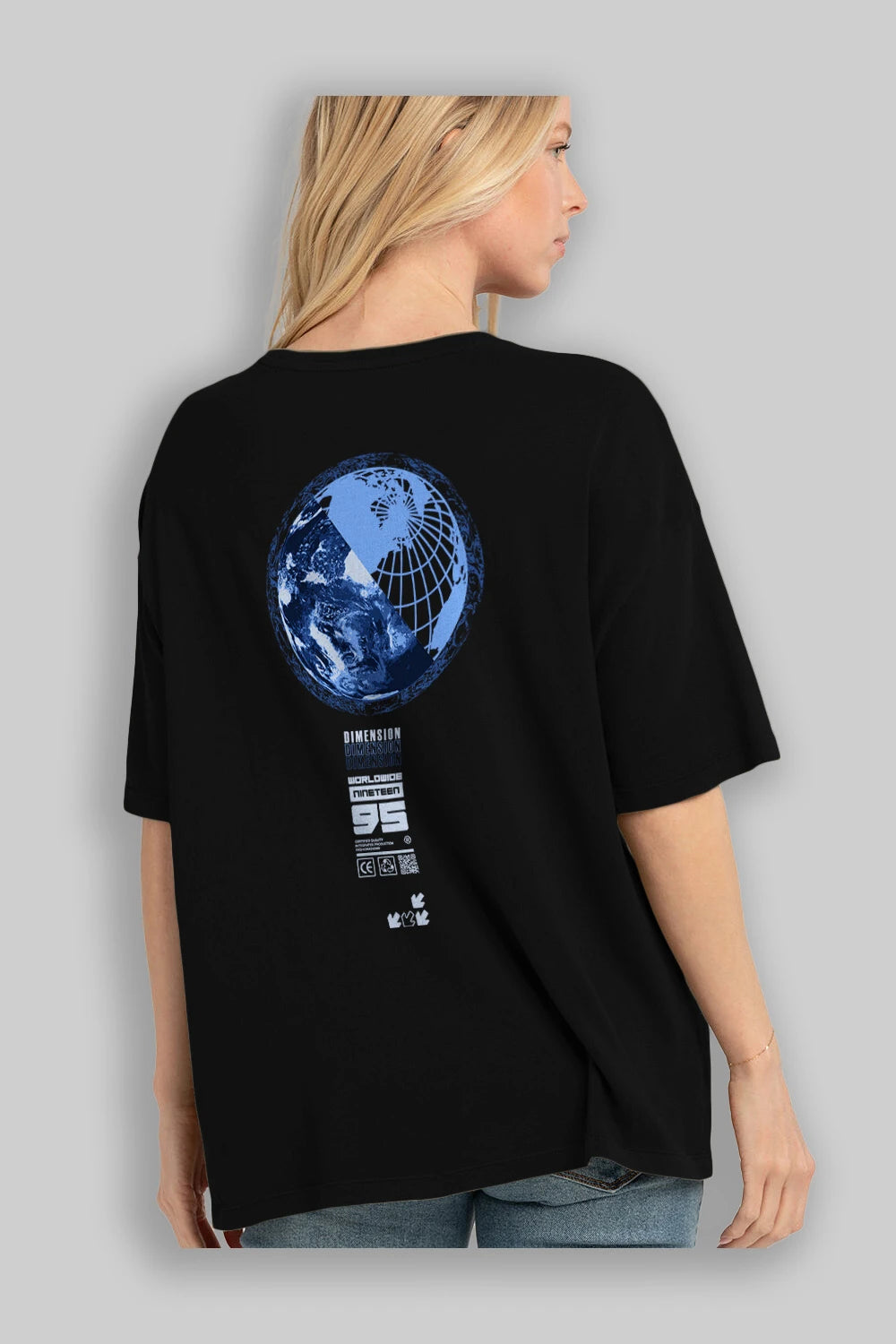 Dimension 95 Arka Baskılı Oversize t-shirt Erkek Kadın Unisex