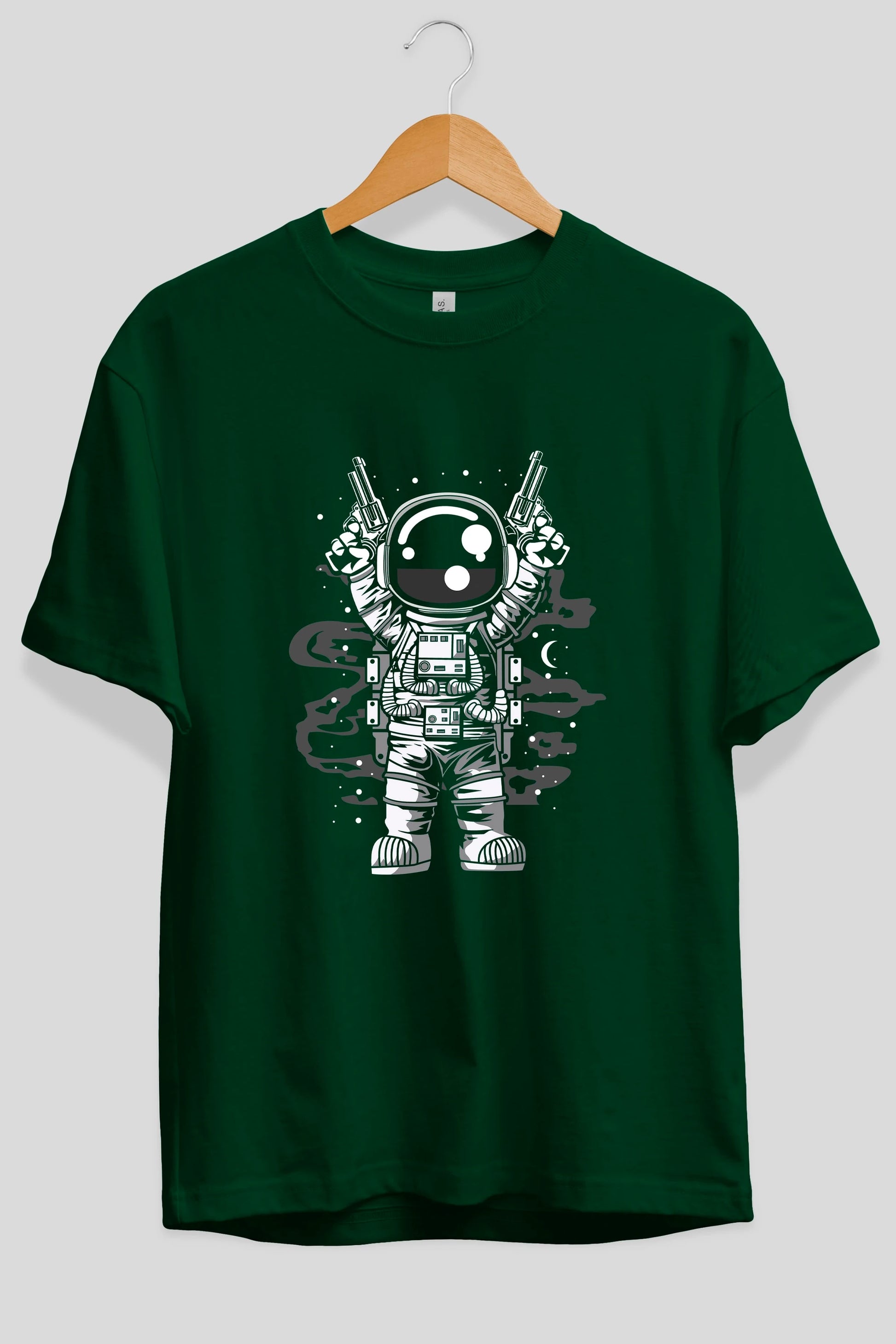 Astronaut Gun Ön Baskılı Oversize t-shirt Erkek Kadın Unisex
