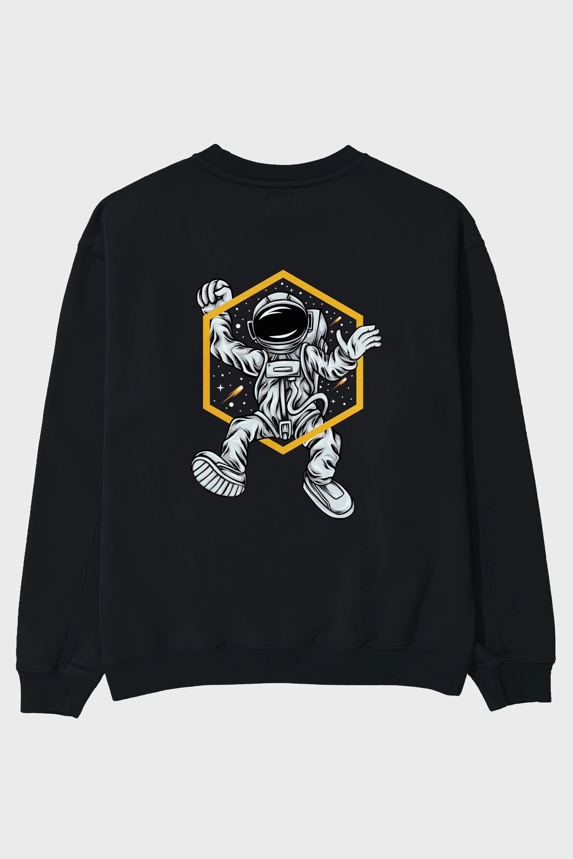 Astrofun Sticker Arka Baskılı Oversize Sweatshirt Erkek Kadın Unisex