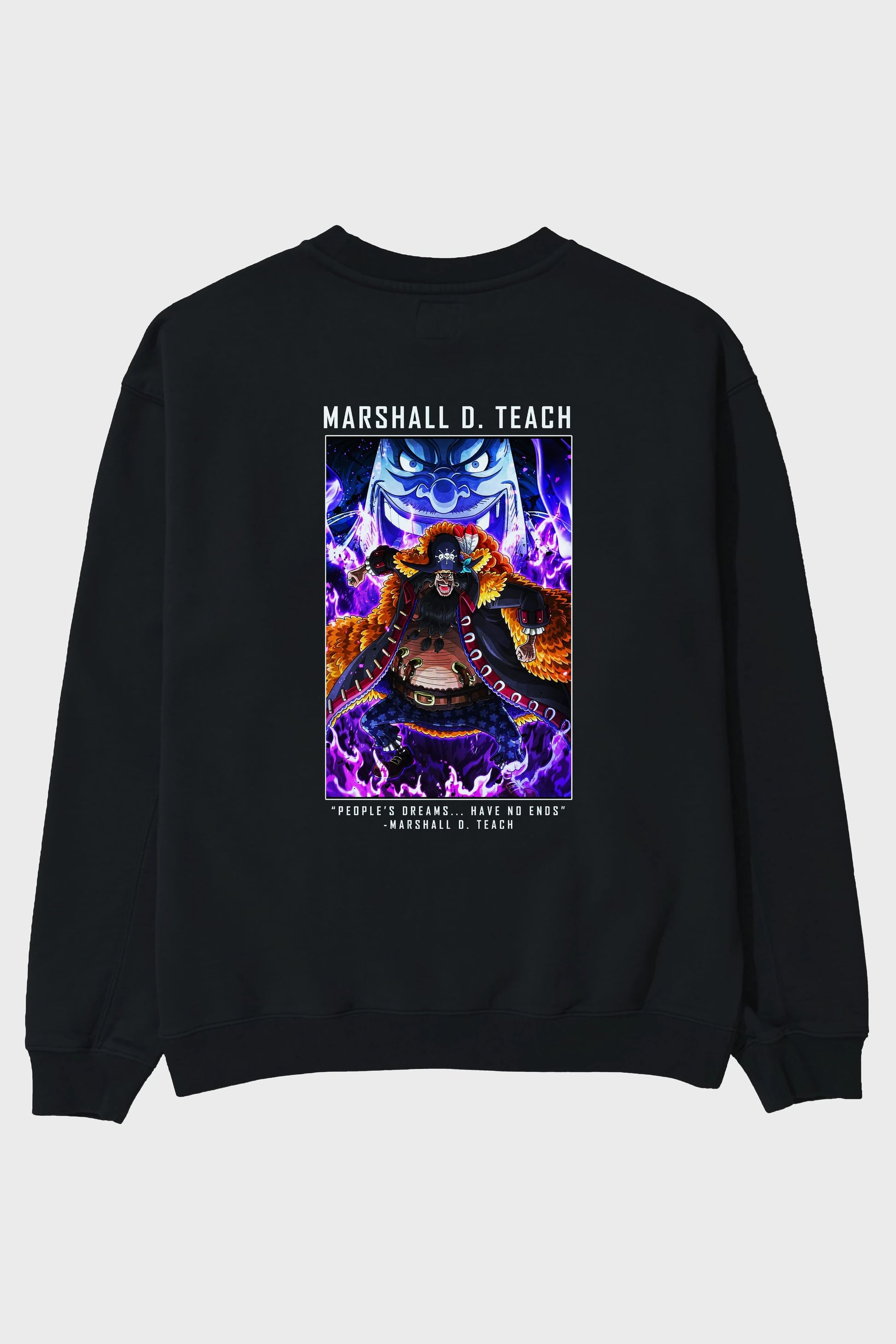 Blackbeard Arka Baskılı Anime Oversize Sweatshirt Erkek Kadın Unisex