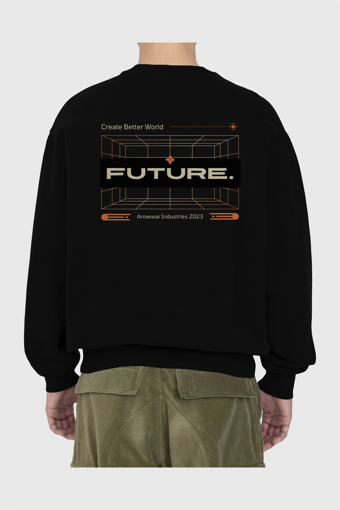 Future Arka Baskılı Oversize Sweatshirt Erkek Kadın Unisex
