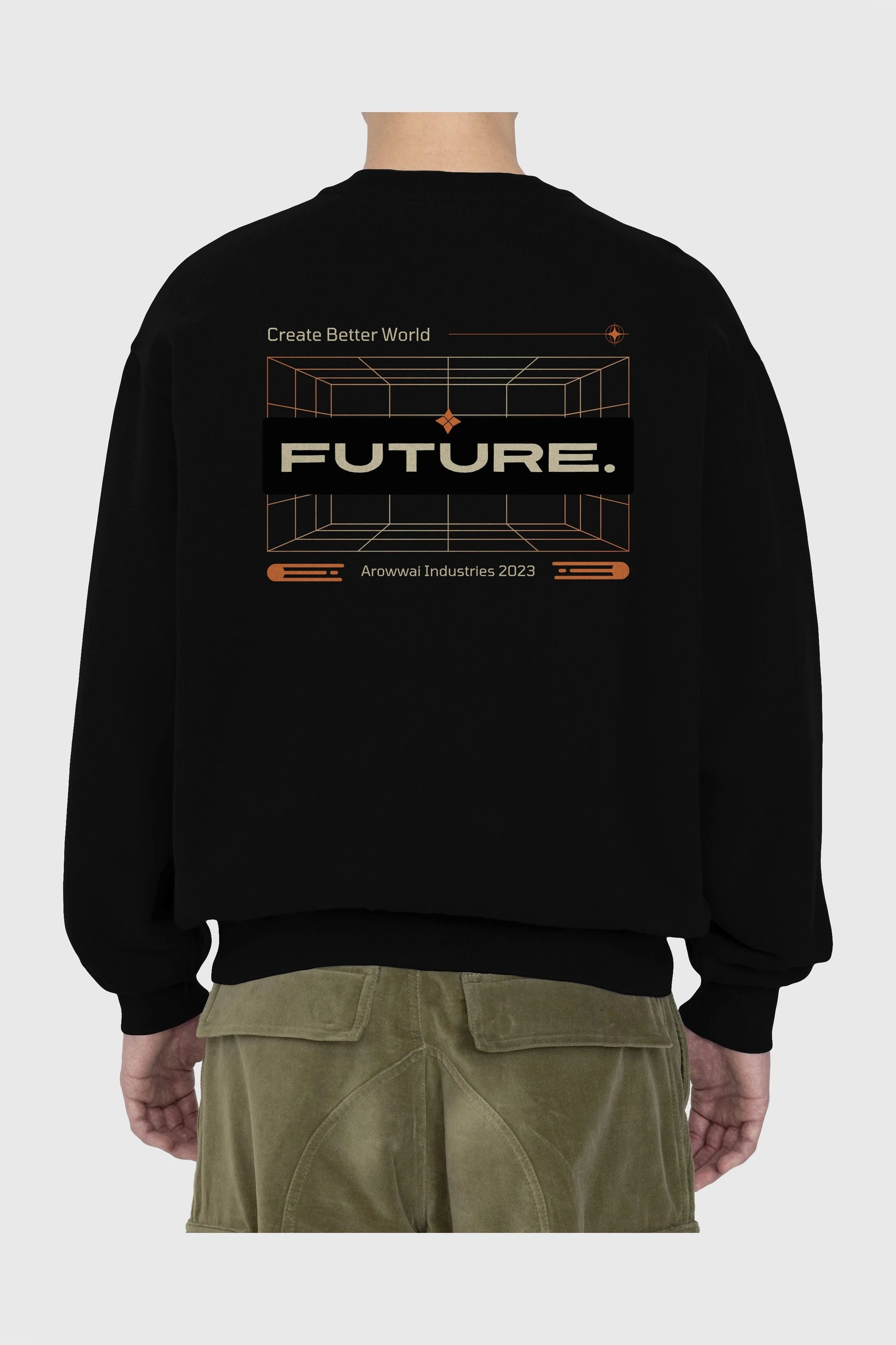 Future Arka Baskılı Oversize Sweatshirt Erkek Kadın Unisex