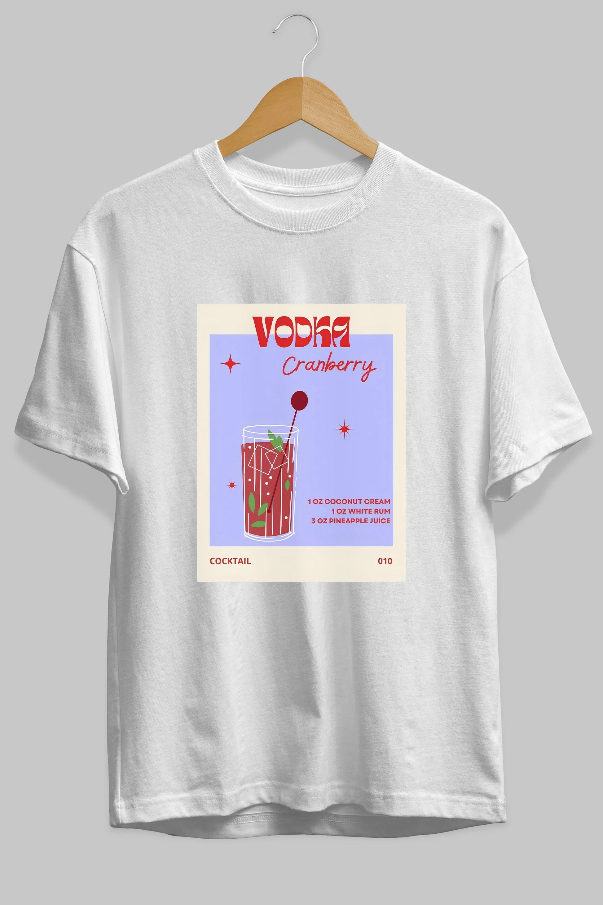 Vodka Cranberry Ön Baskılı Oversize t-shirt Erkek Kadın Unisex %100 Pamuk Bisiklet Yaka tişort