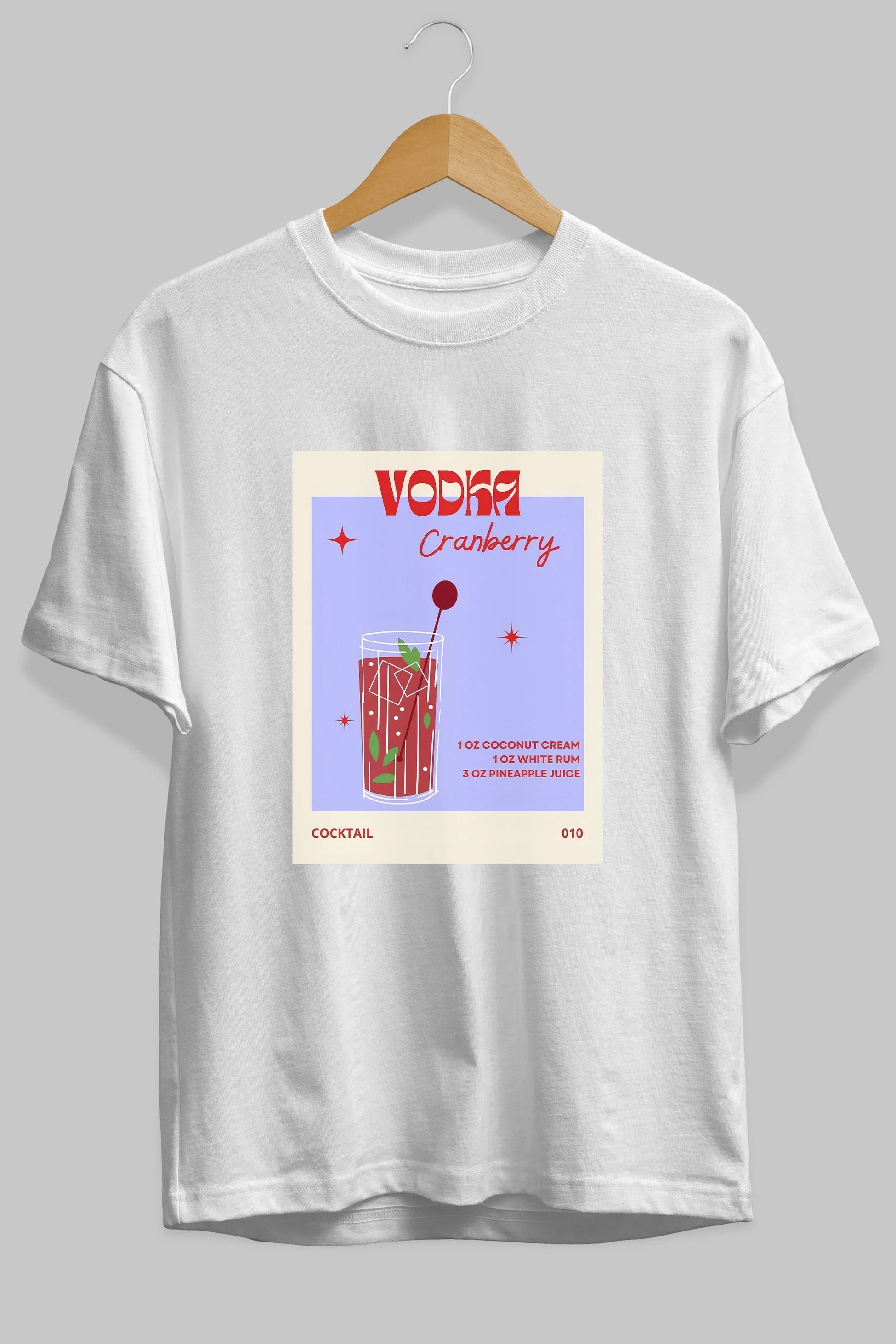 Vodka Cranberry Ön Baskılı Oversize t-shirt Erkek Kadın Unisex %100 Pamuk Bisiklet Yaka tişort