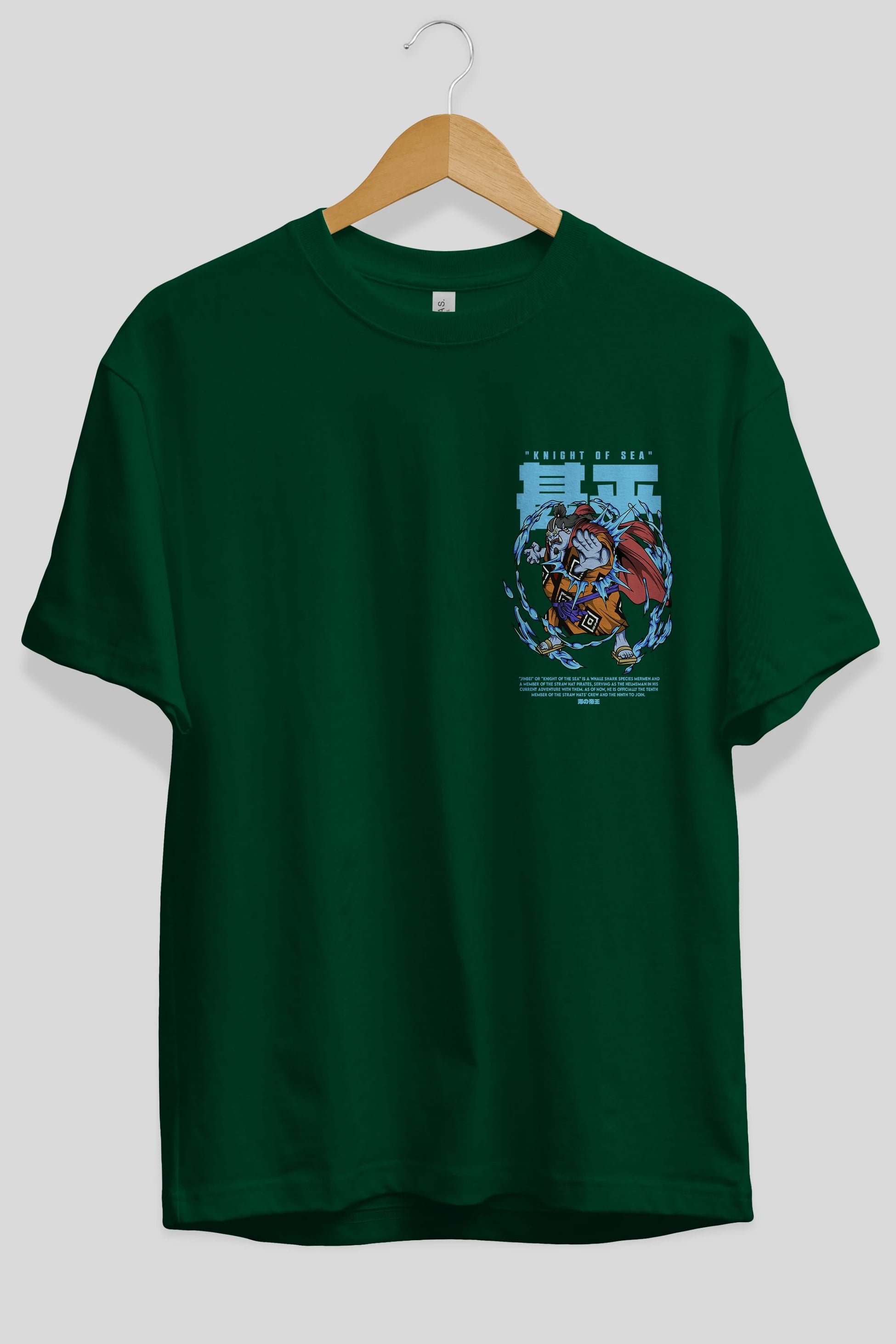Jinbei Ön Sol Baskılı Oversize t-shirt Erkek Kadın Unisex %100 Pamuk Bisiklet Yaka tişort