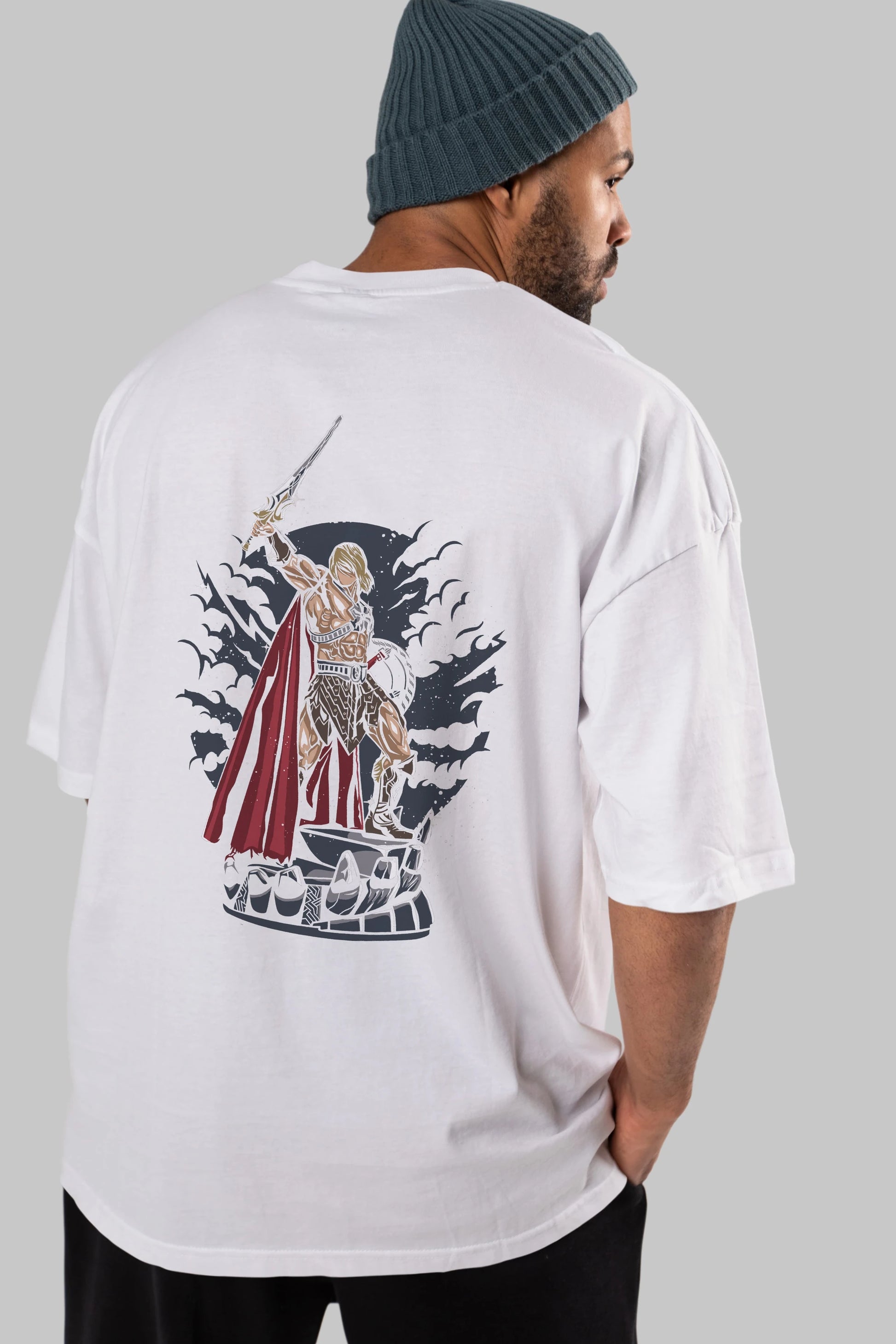 Warrior Arka Baskılı Oversize t-shirt Erkek Kadın Unisex %100 Pamuk