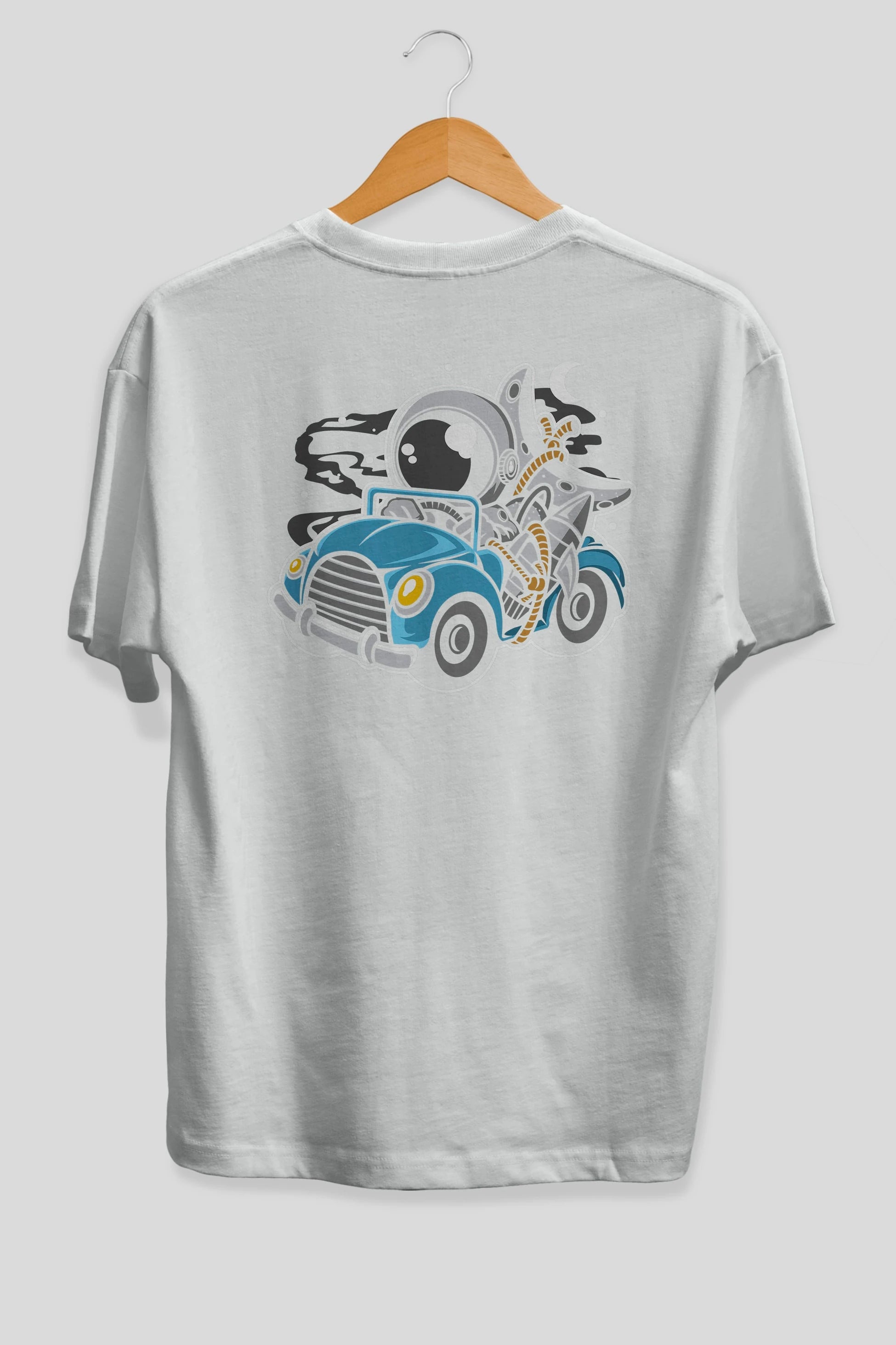 Astronaut Journey Arka Baskılı Oversize t-shirt Erkek Kadın Unisex