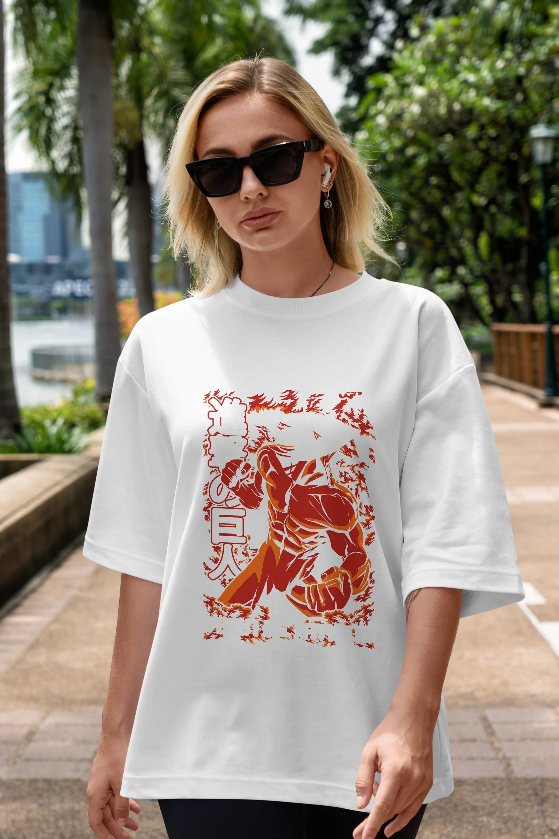 Eren Yeager Anime Ön Baskılı Oversize t-shirt Erkek Kadın Unisex