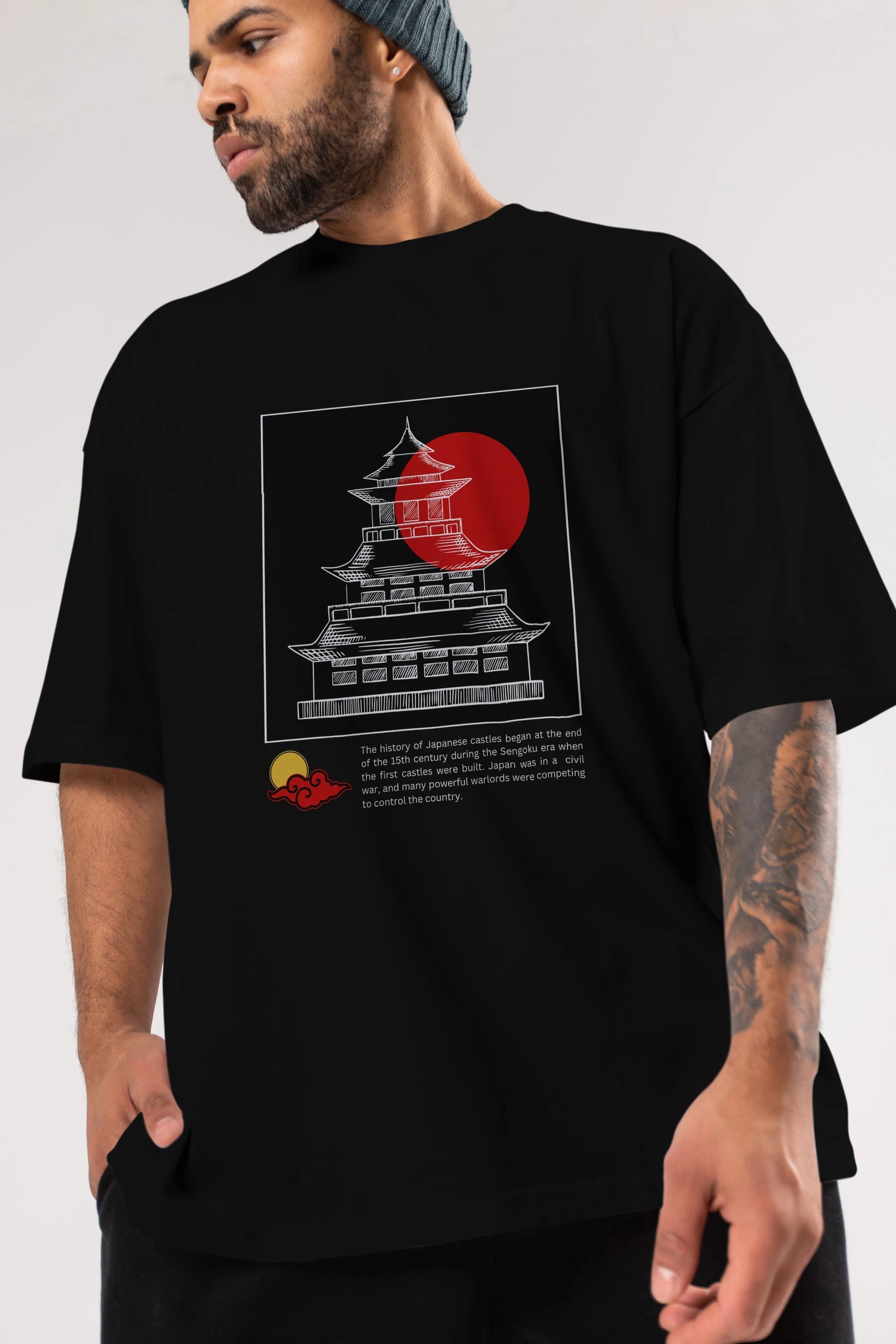 Japan Streetwear Ön Baskılı Oversize t-shirt Erkek Kadın Unisex