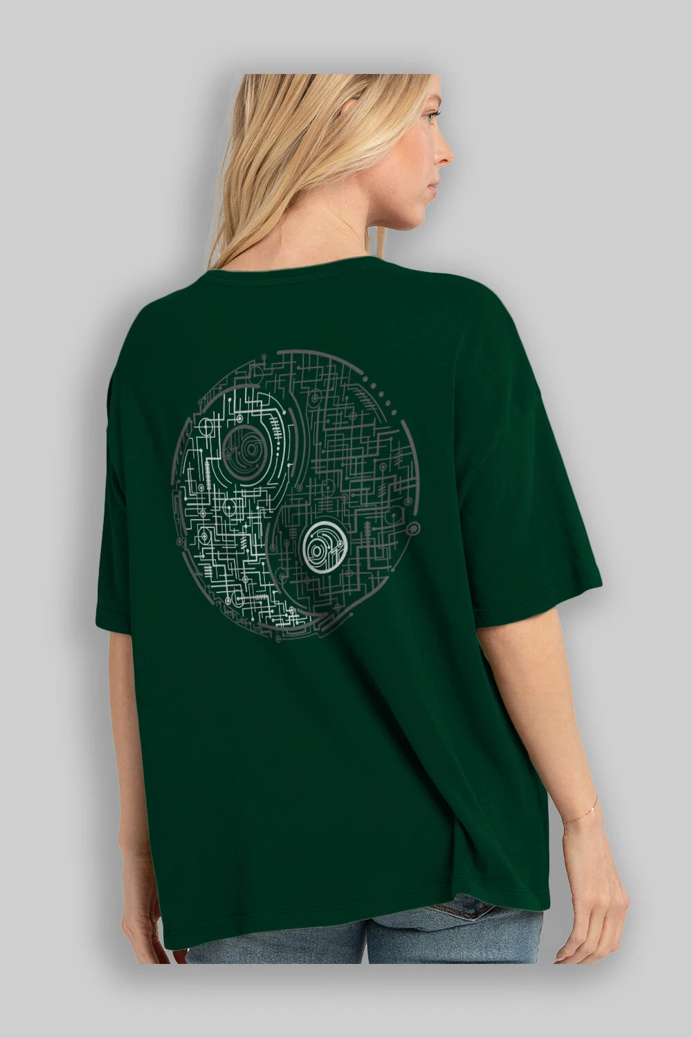Electric Balance Arka Baskılı Oversize t-shirt %100 pamuk Erkek Kadın Unisex