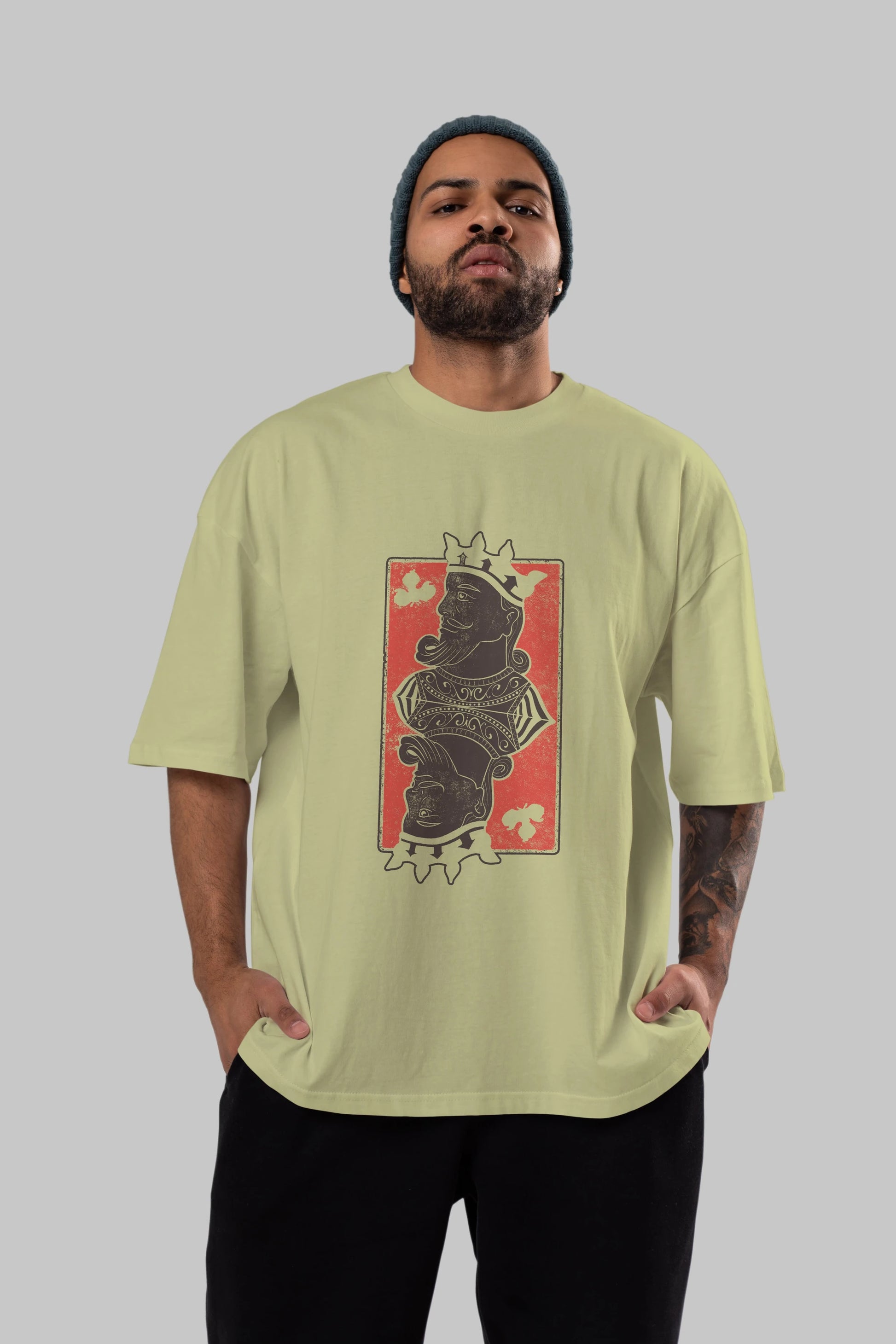King Streetwear Ön Baskılı Oversize t-shirt Erkek Kadın Unisex