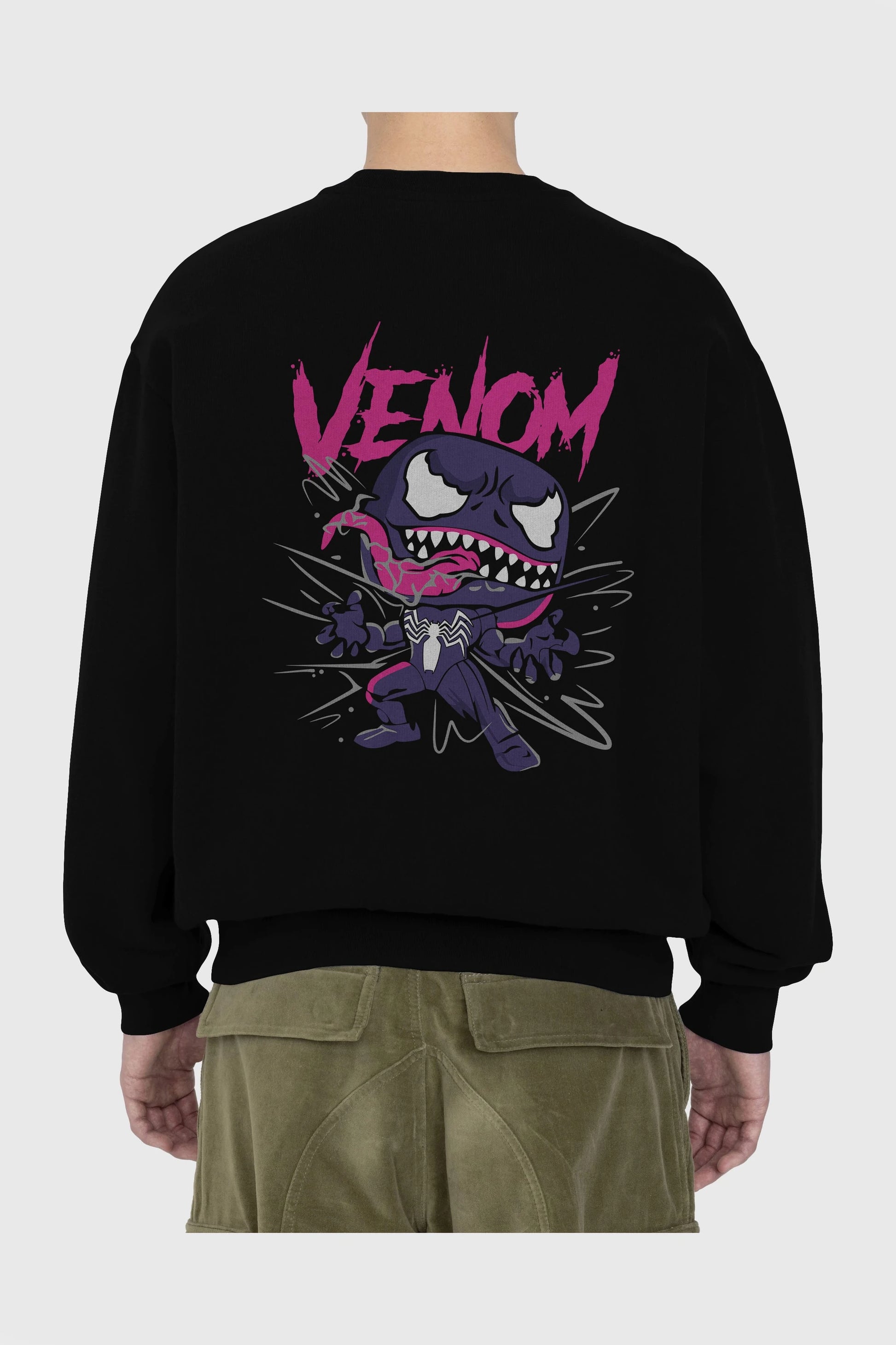 Venom (20) Arka Baskılı Oversize Sweatshirt Erkek Kadın Unisex