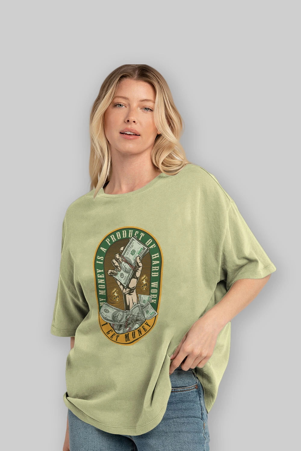 I Get Money Ön Baskılı Oversize t-shirt Erkek Kadın Unisex