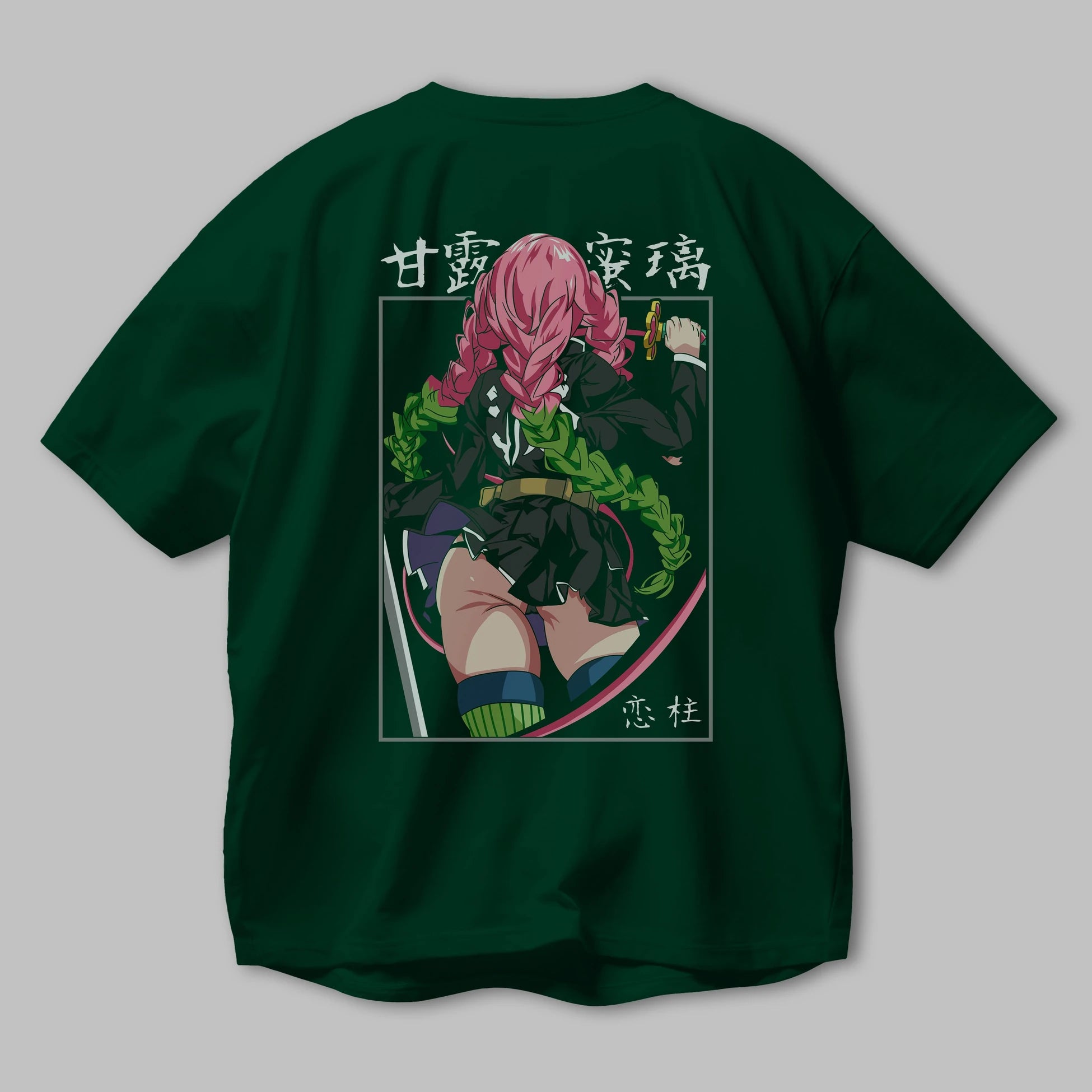 Mitsuri DEMONSLAYER Anime Arka Baskılı Oversize t-shirt Erkek Kadın Unisex
