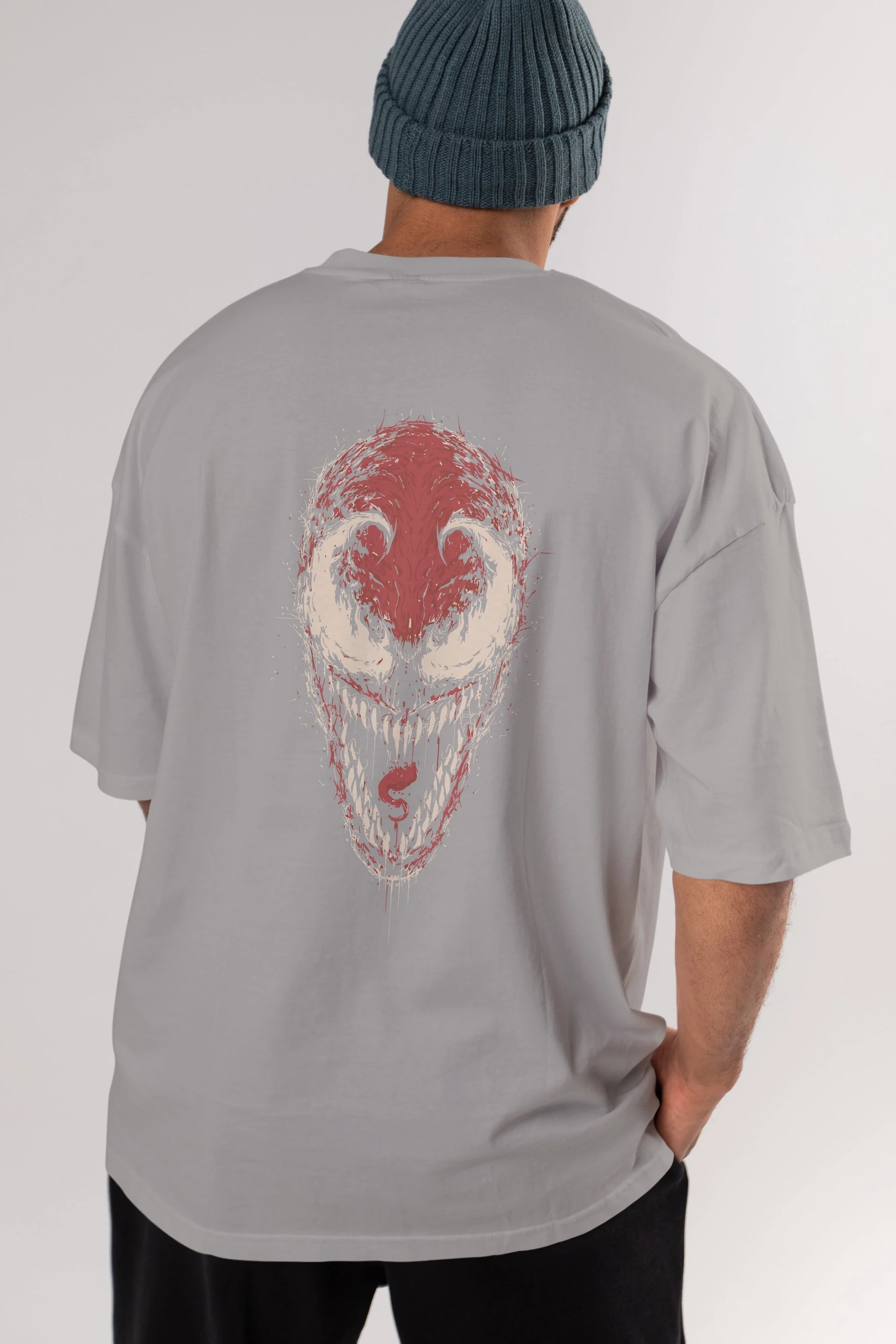 Venom (12) Arka Baskılı Oversize t-shirt Erkek Kadın Unisex %100 Pamuk Bisiklet Yaka tişort