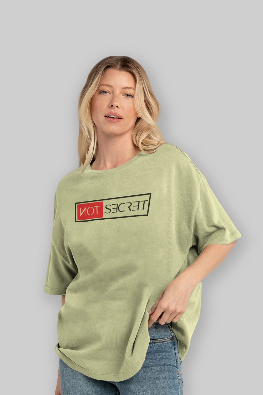 Not Secret Ön Baskılı Oversize t-shirt %100 pamuk Erkek Kadın Unisex