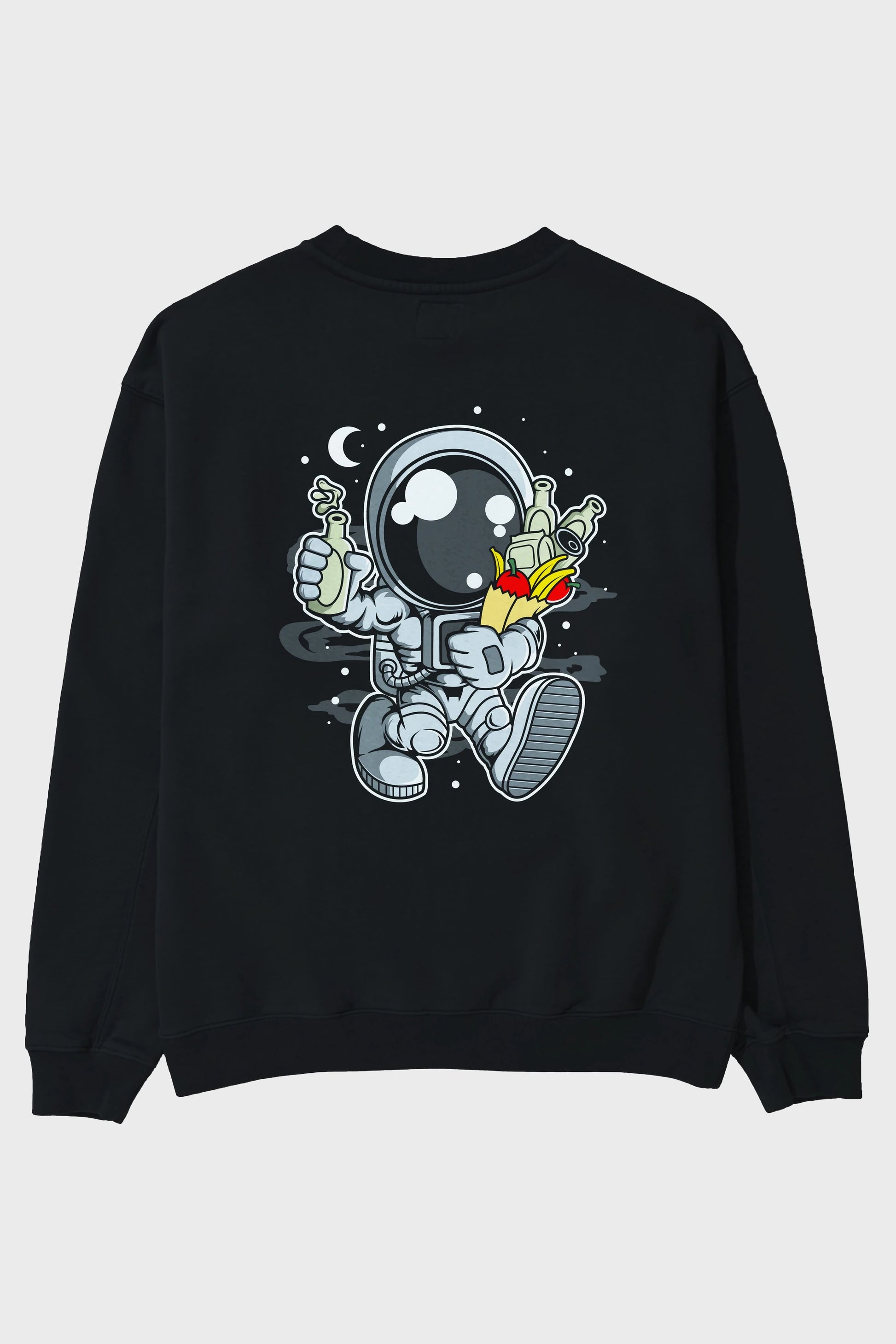 Astronaut Grochery Arka Baskılı Oversize Sweatshirt Erkek Kadın Unisex