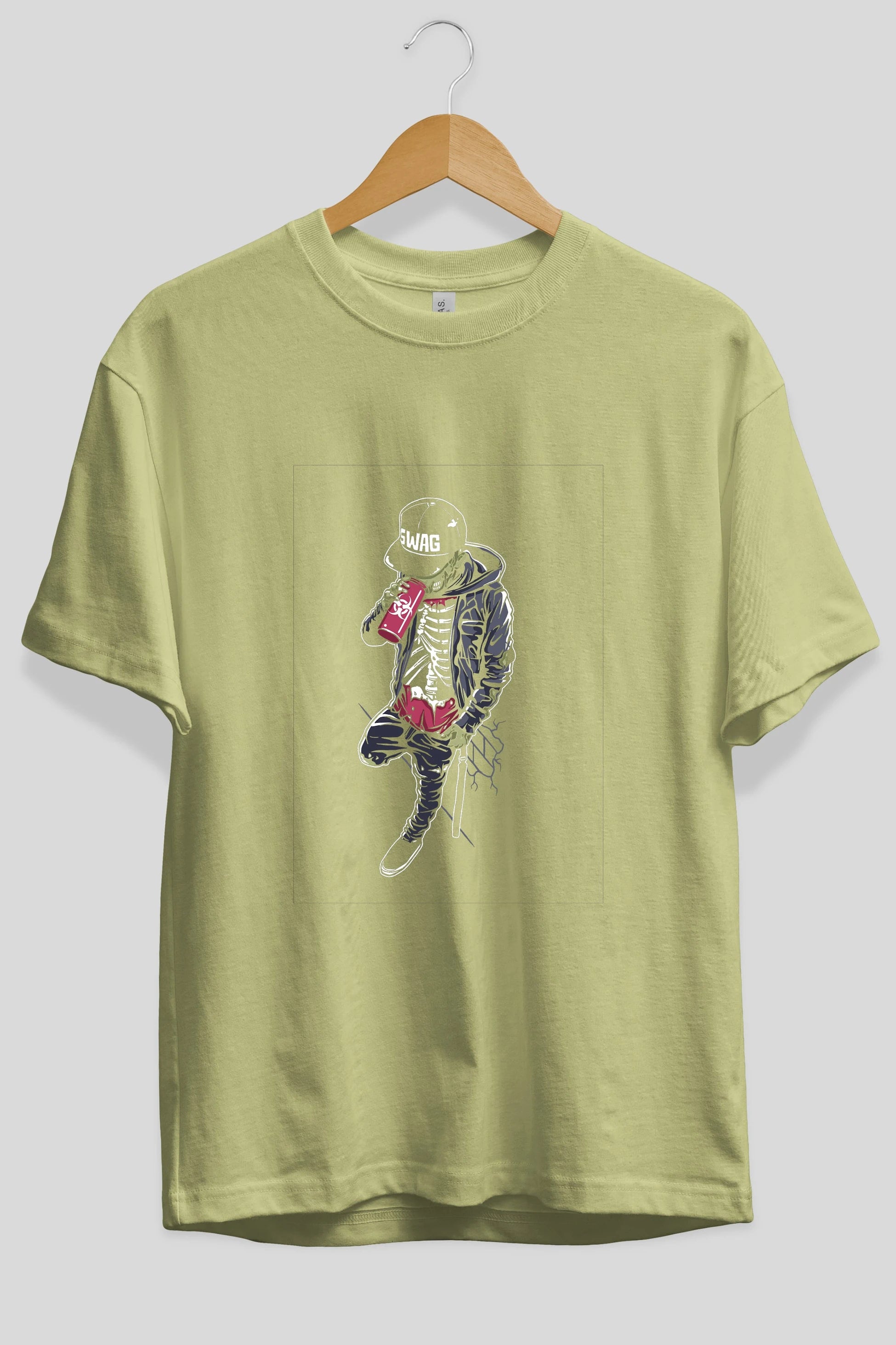 Zombie Swag Ön Baskılı Oversize t-shirt Erkek Kadın Unisex %100 Pamuk tişort