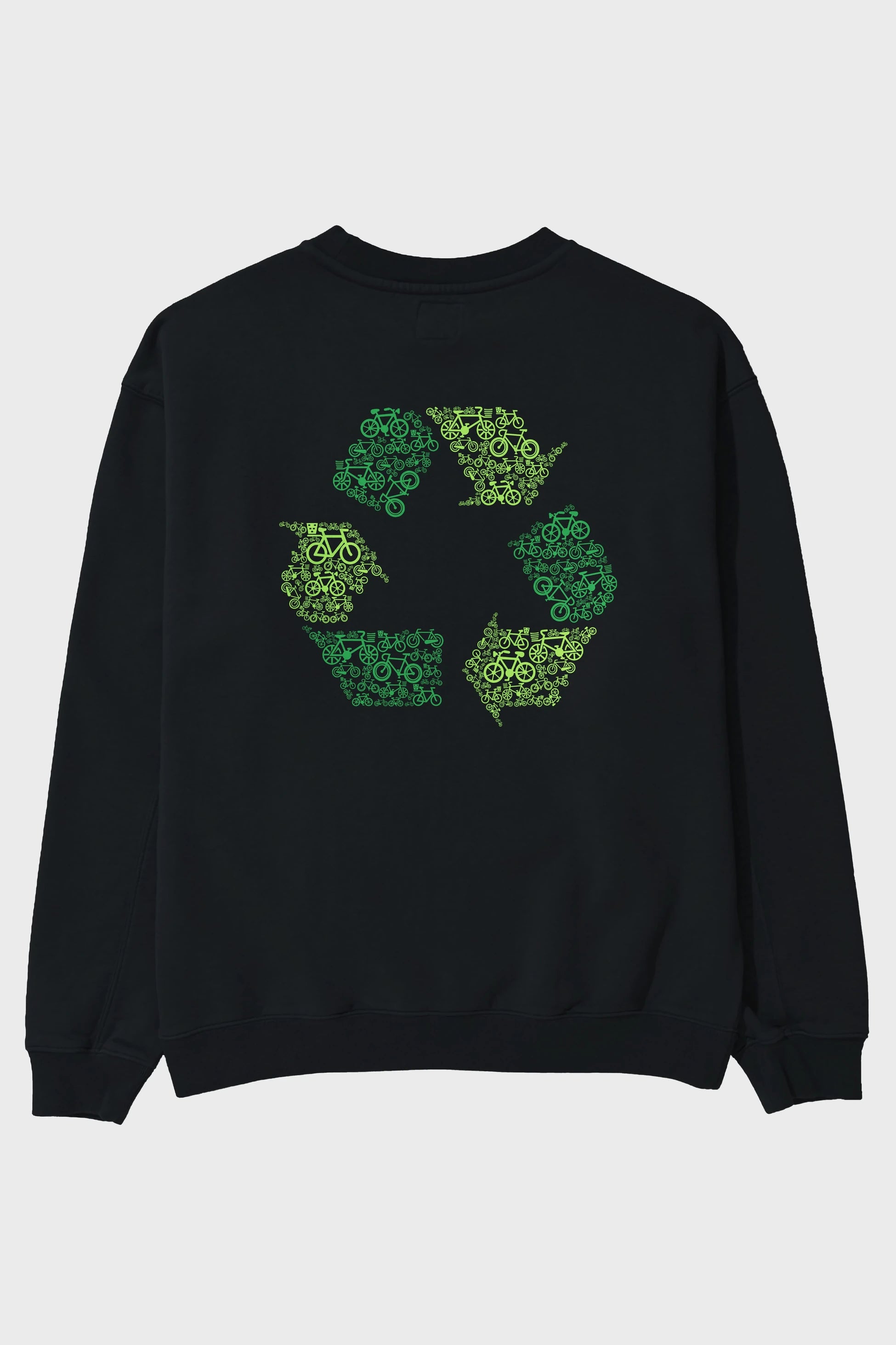 Recycling Arka Baskılı Oversize Sweatshirt Erkek Kadın Unisex
