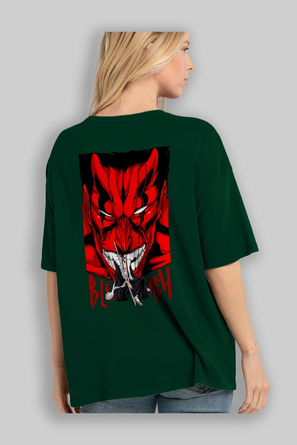 KENPACHI ZARAKI BLEACH Anime Arka Baskılı Oversize t-shirt Erkek Kadın Unisex