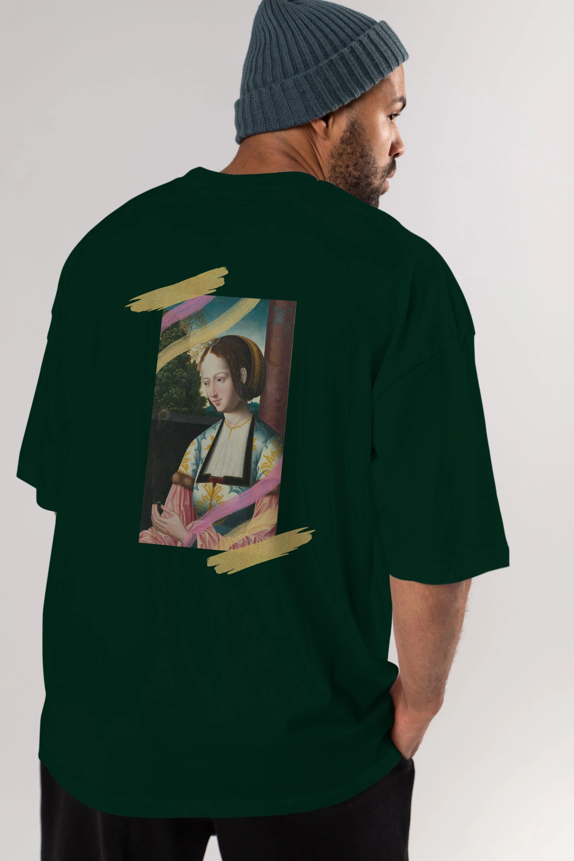 Woman Portrait Arka Baskılı Oversize t-shirt Erkek Kadın Unisex