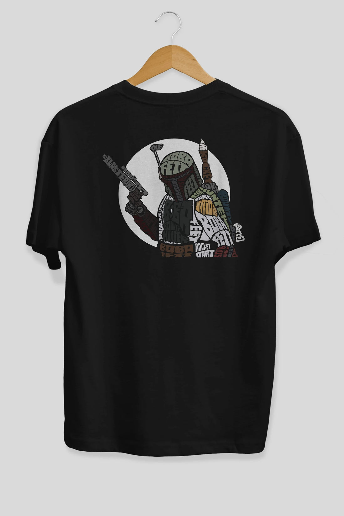 Boba Fett Arka Baskılı Oversize t-shirt %100 pamuk Erkek Kadın Unisex