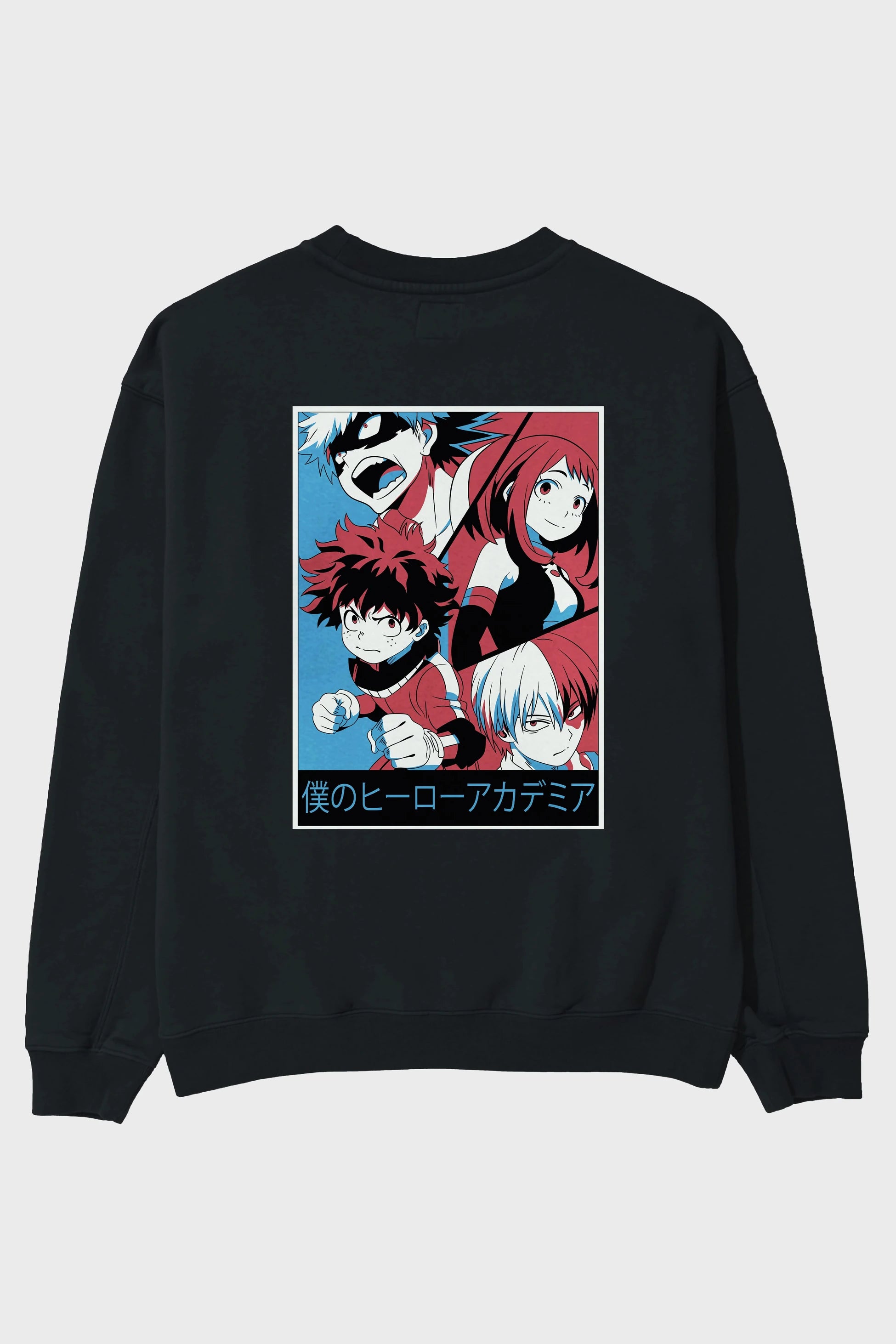 BokuNoHero Anime Arka Baskılı Oversize Sweatshirt Erkek Kadın Unisex