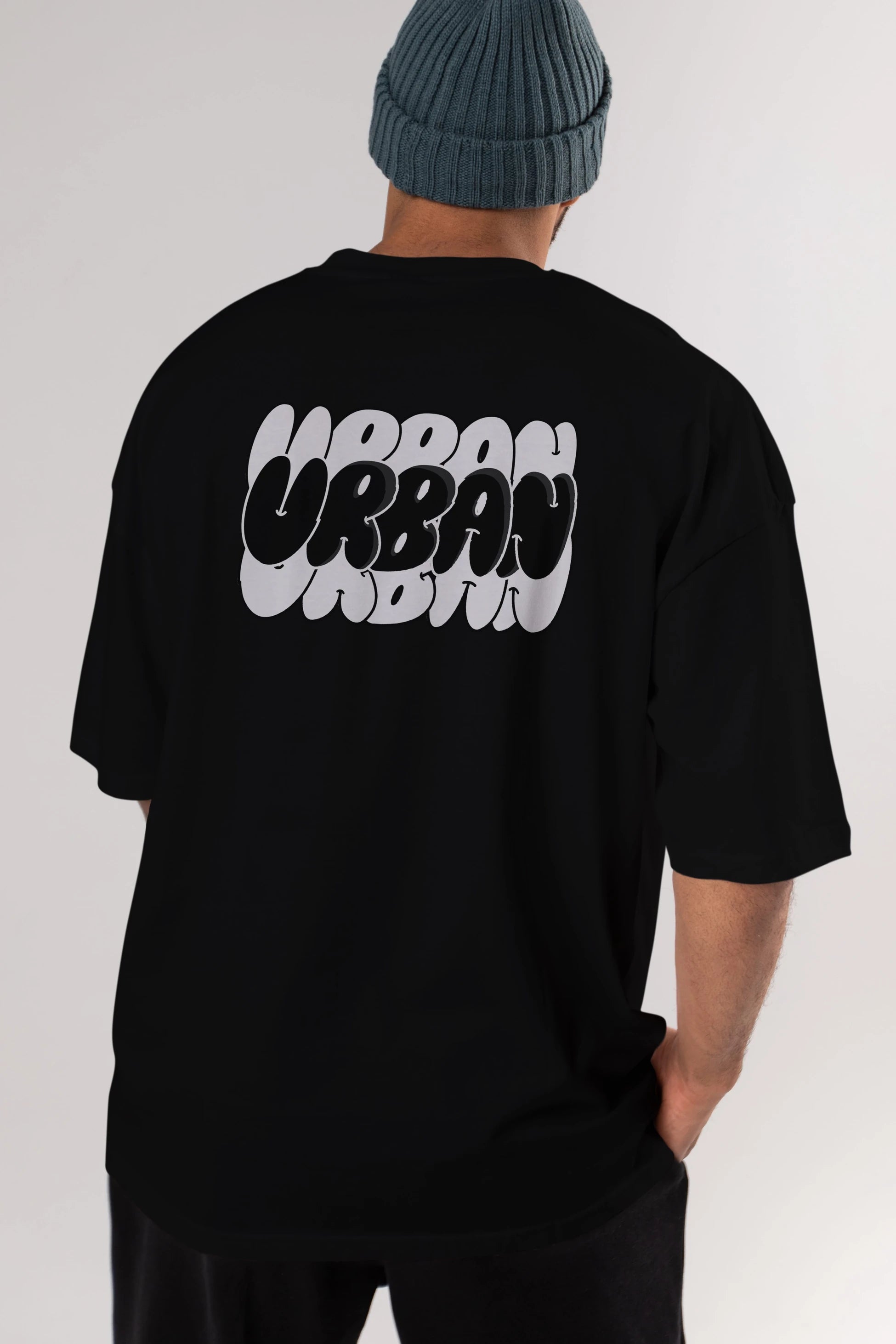 Urban Yazılı Arka Baskılı Oversize t-shirt Erkek Kadın Unisex