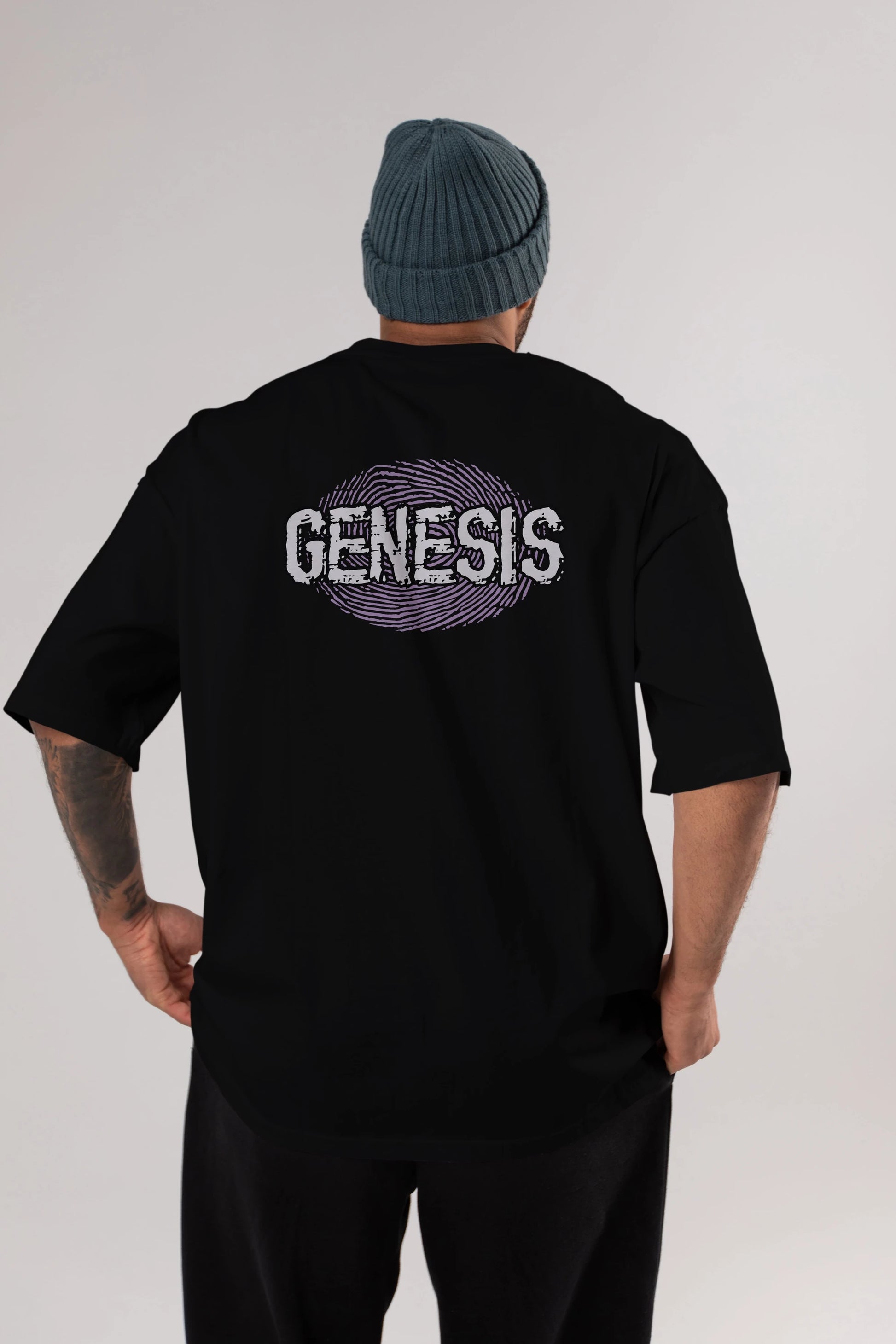 Genesis Arka Baskılı Oversize t-shirt Erkek Kadın Unisex