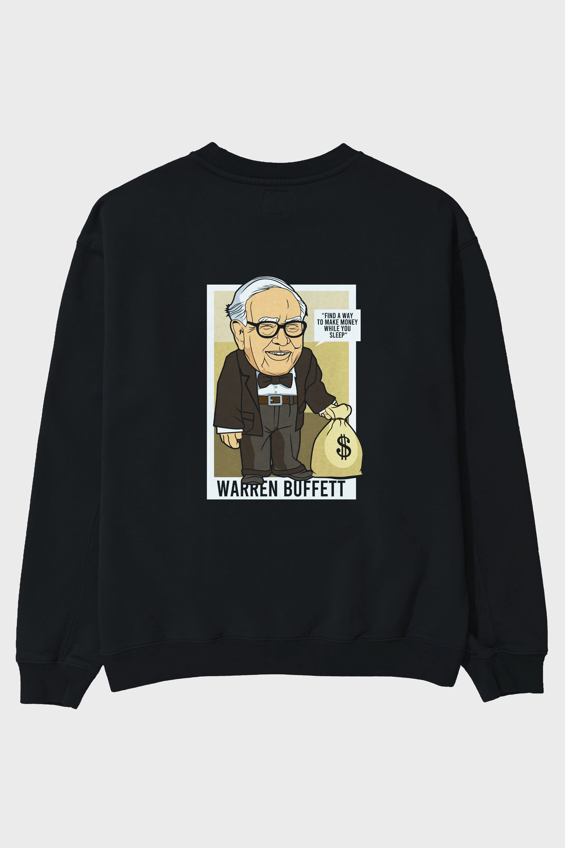 Warren Buffet Up Carl Arka Baskılı Oversize Sweatshirt Erkek Kadın Unisex