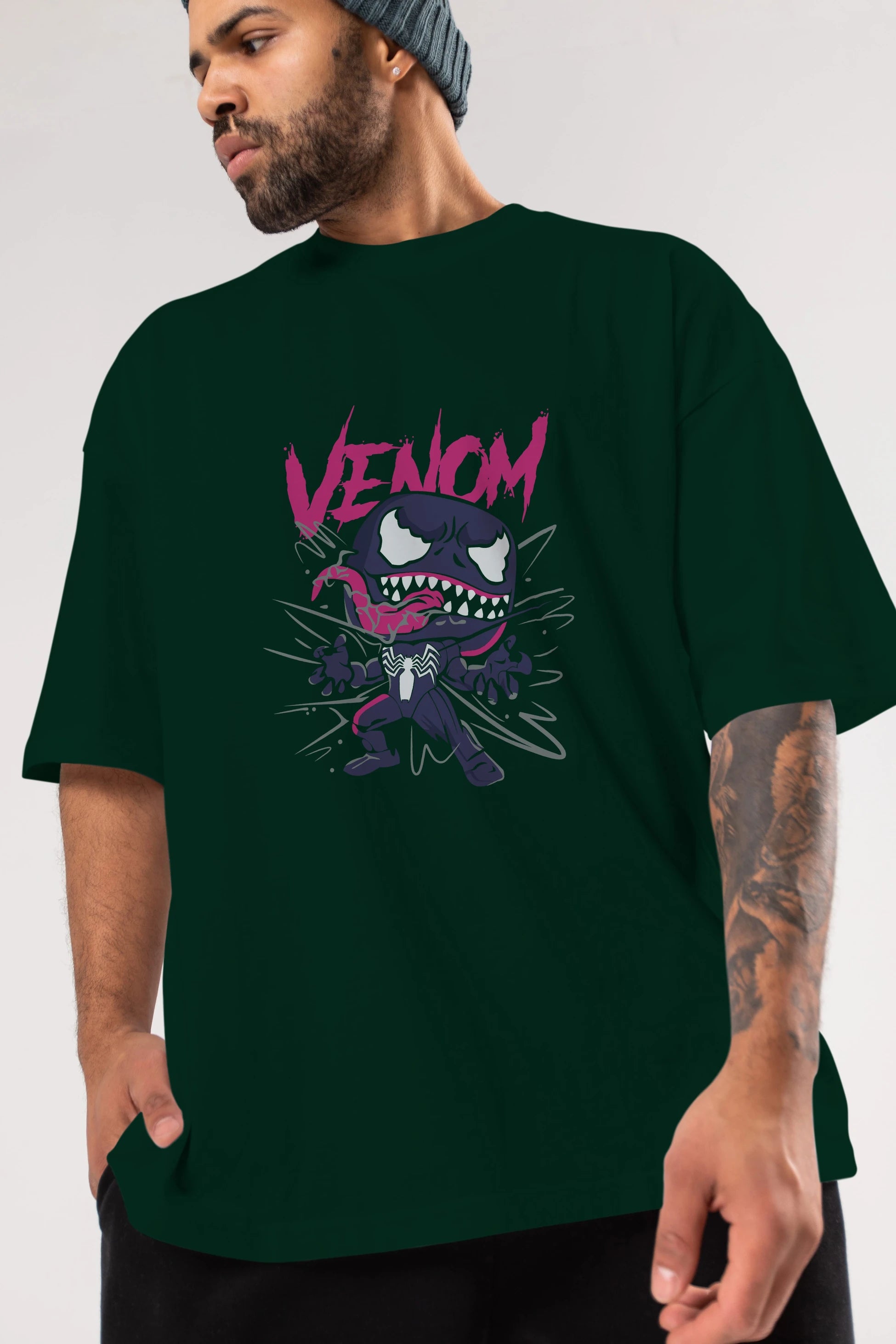 Venom (20) Ön Baskılı Oversize t-shirt Erkek Kadın Unisex %100 Pamuk Bisiklet Yaka tişort