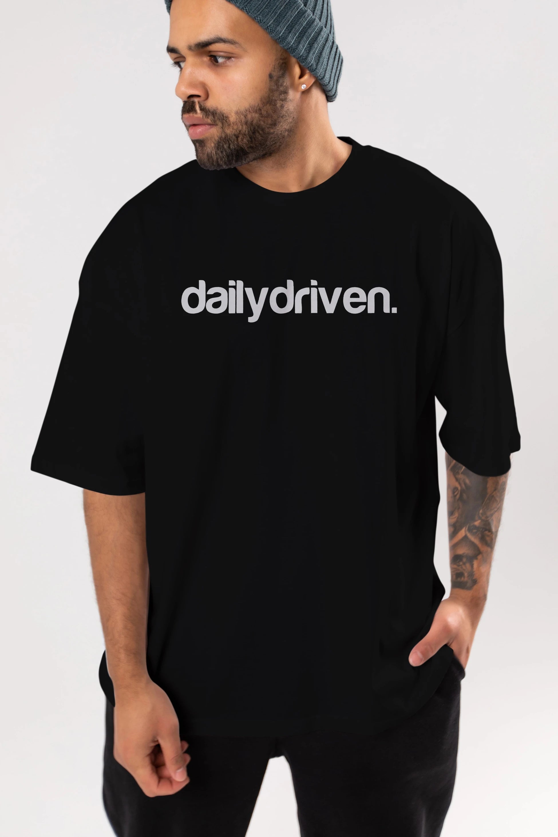 Dailydriven Ön Baskılı Oversize t-shirt %100 pamuk Erkek Kadın Unisex
