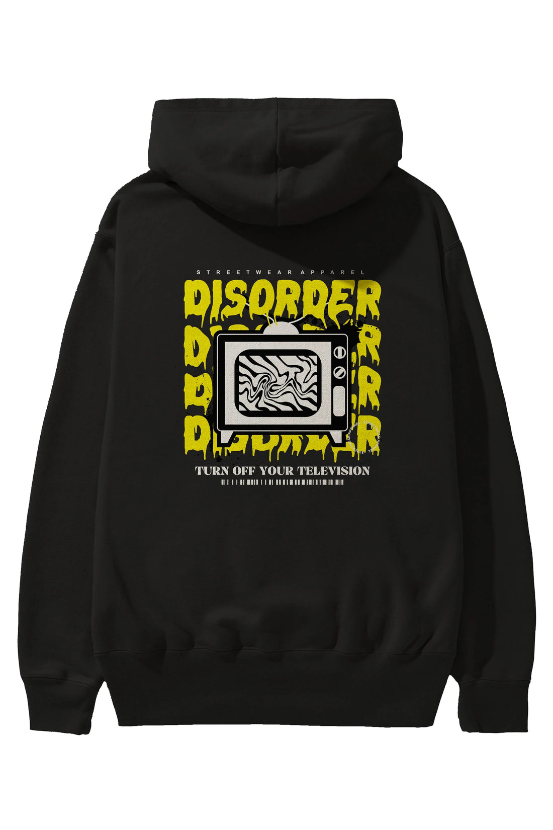 Disorder Streetwear Arka Baskılı Hoodie Oversize Kapüşonlu Sweatshirt Erkek Kadın Unisex