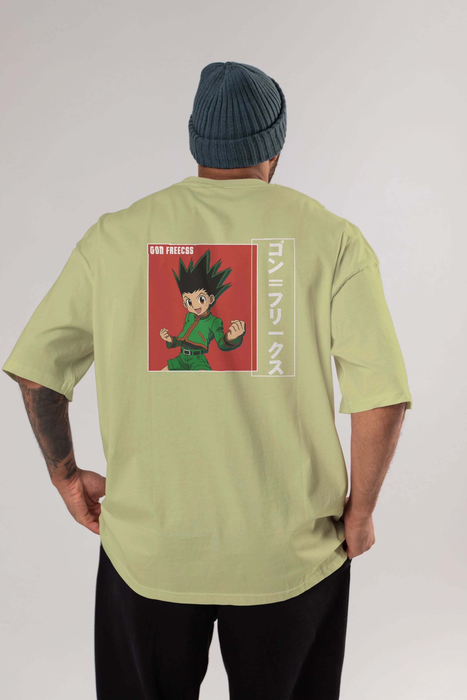 Gon Freecss HUNTER X HUNTER 5 Anime Arka Baskılı Oversize t-shirt Erkek Kadın Unisex