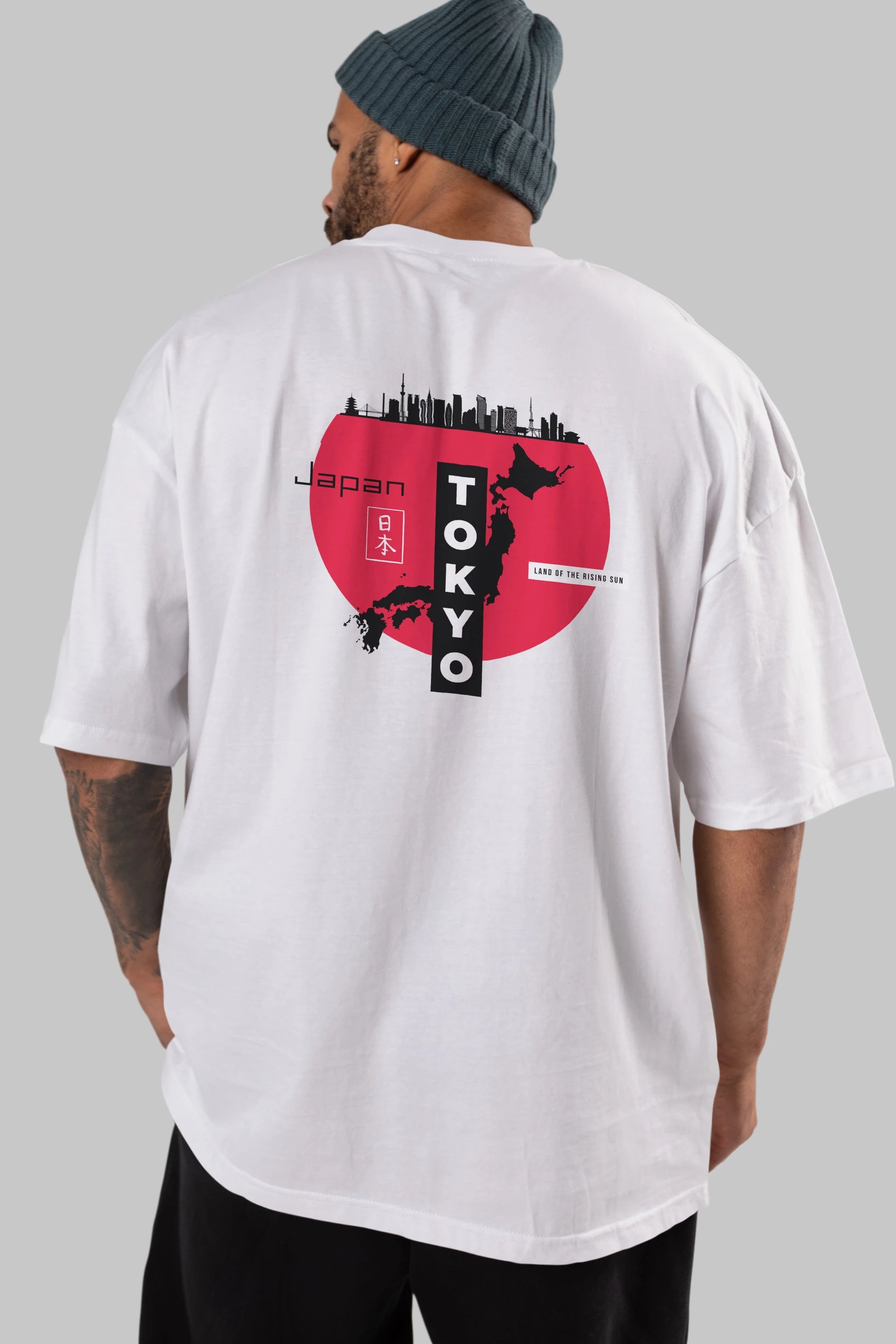 Japan Tokyo Arka Baskılı Oversize t-shirt Erkek Kadın Unisex