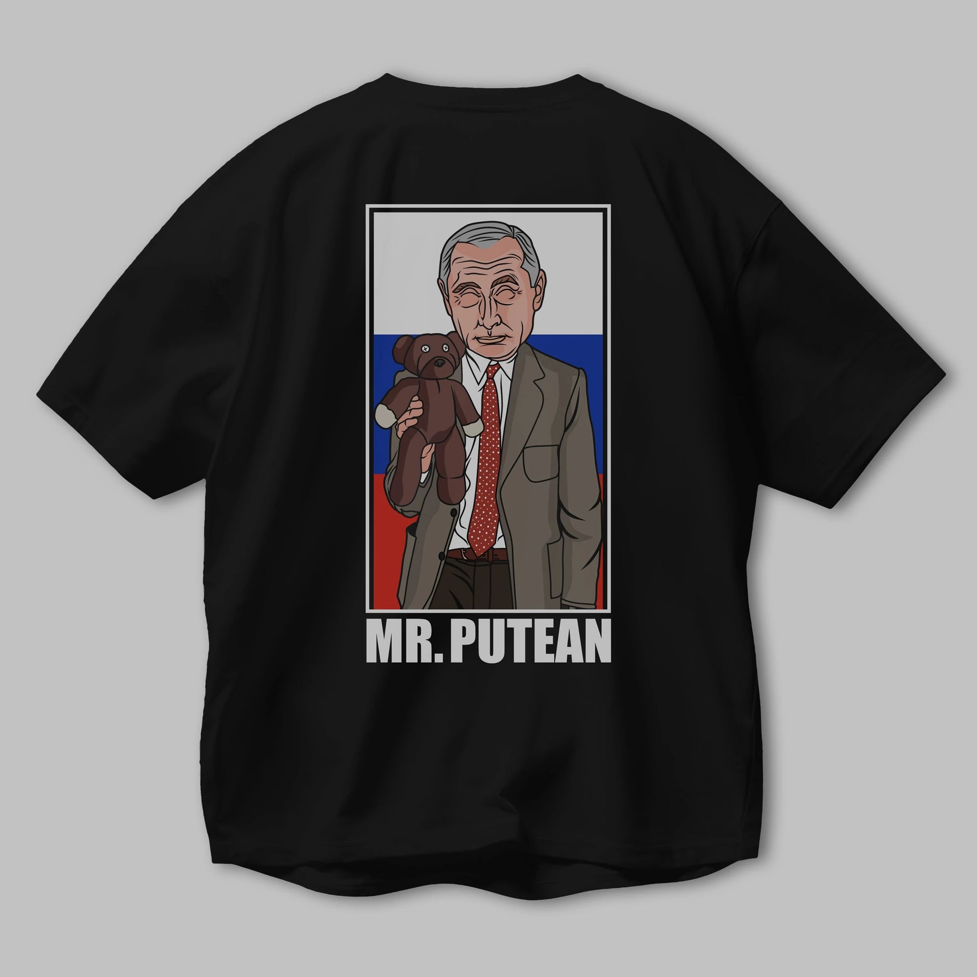 Mr Putean Arka Baskılı Oversize t-shirt Erkek Kadın Unisex %100 Pamuk tişort