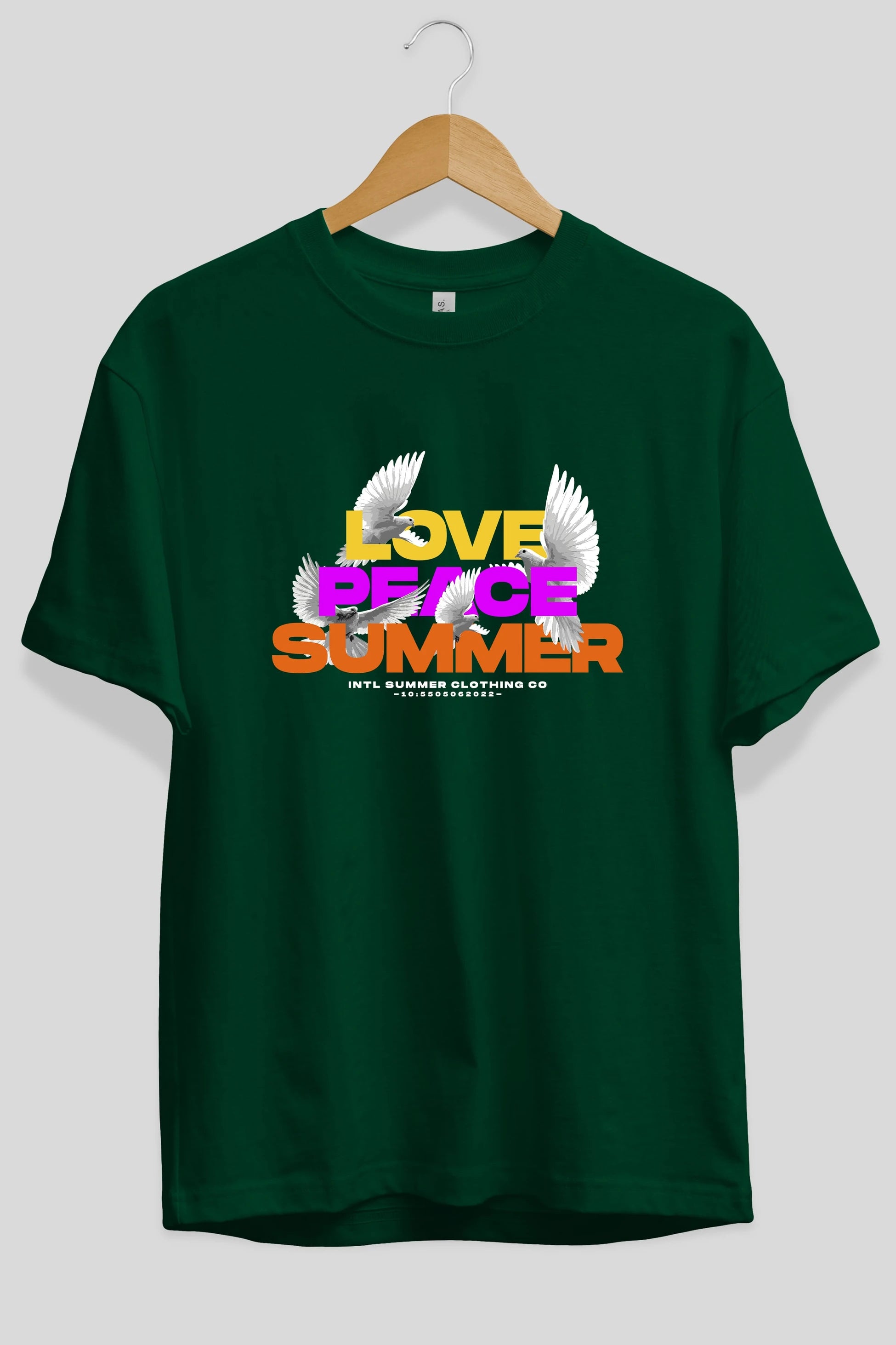 Love Peace Summer Ön Baskılı Oversize t-shirt Erkek Kadın Unisex