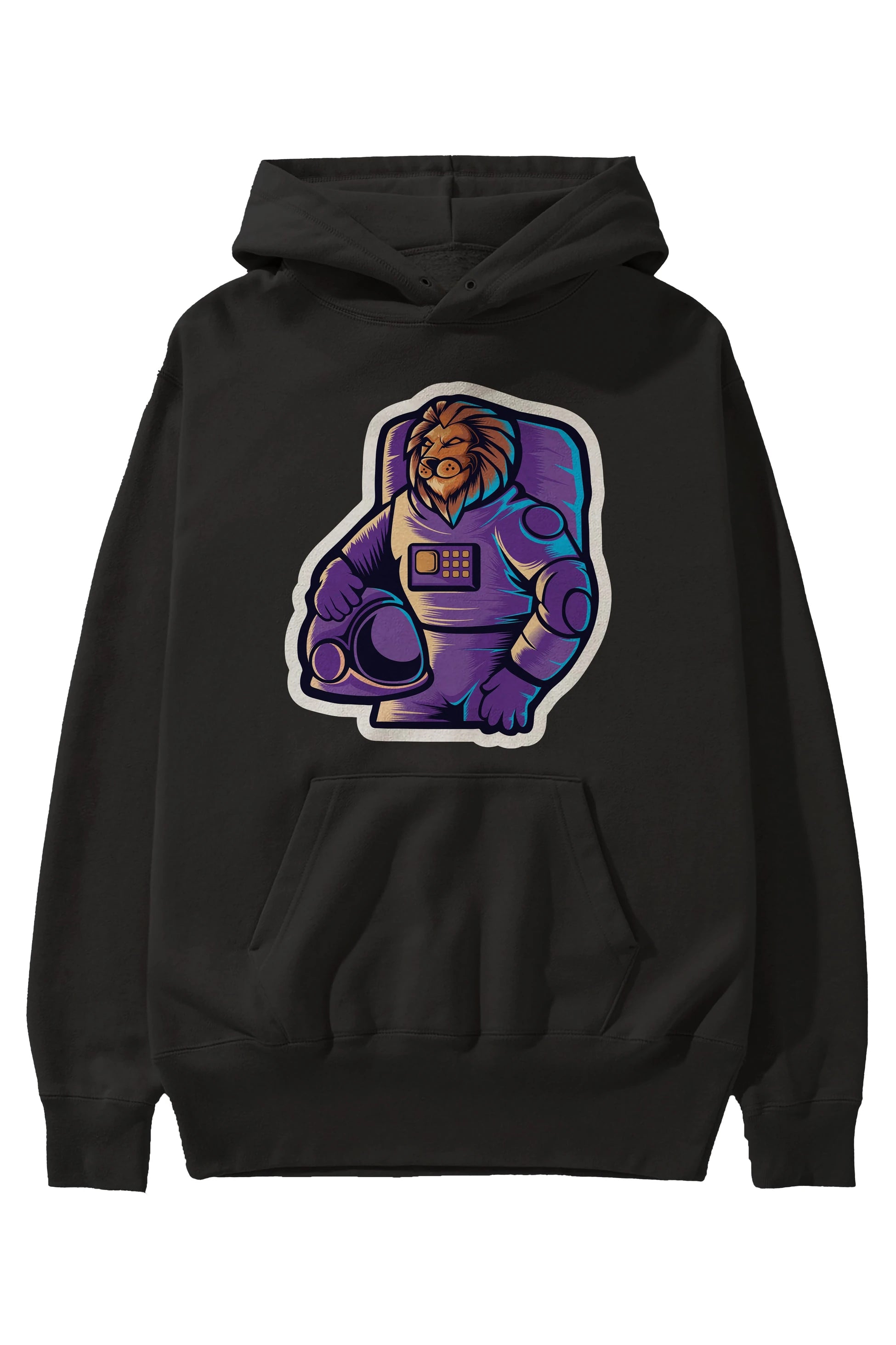 Astroking Sticker Ön Baskılı Hoodie Oversize Kapüşonlu Sweatshirt Erkek Kadın Unisex