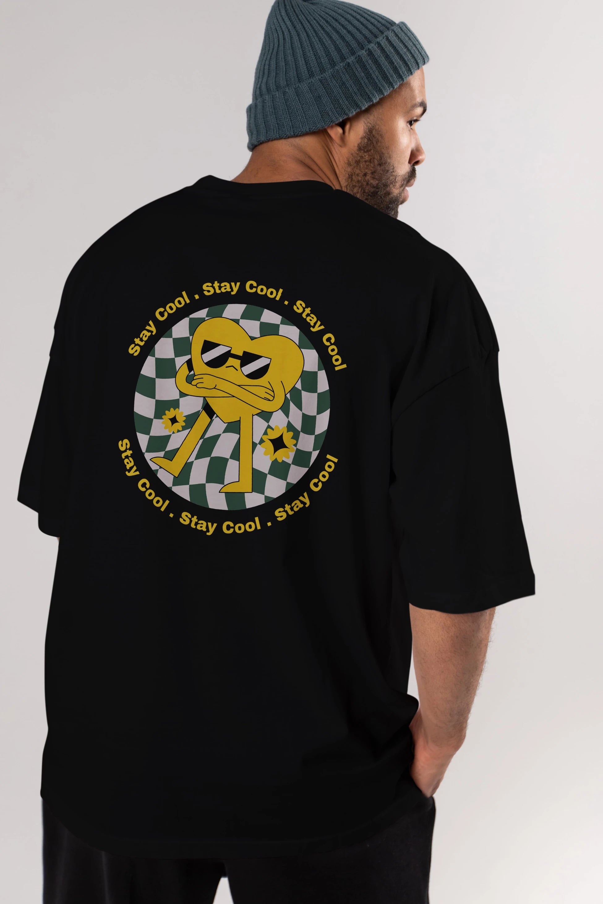 Stay Cool Yazılı Arka Baskılı Oversize t-shirt Erkek Kadın Unisex