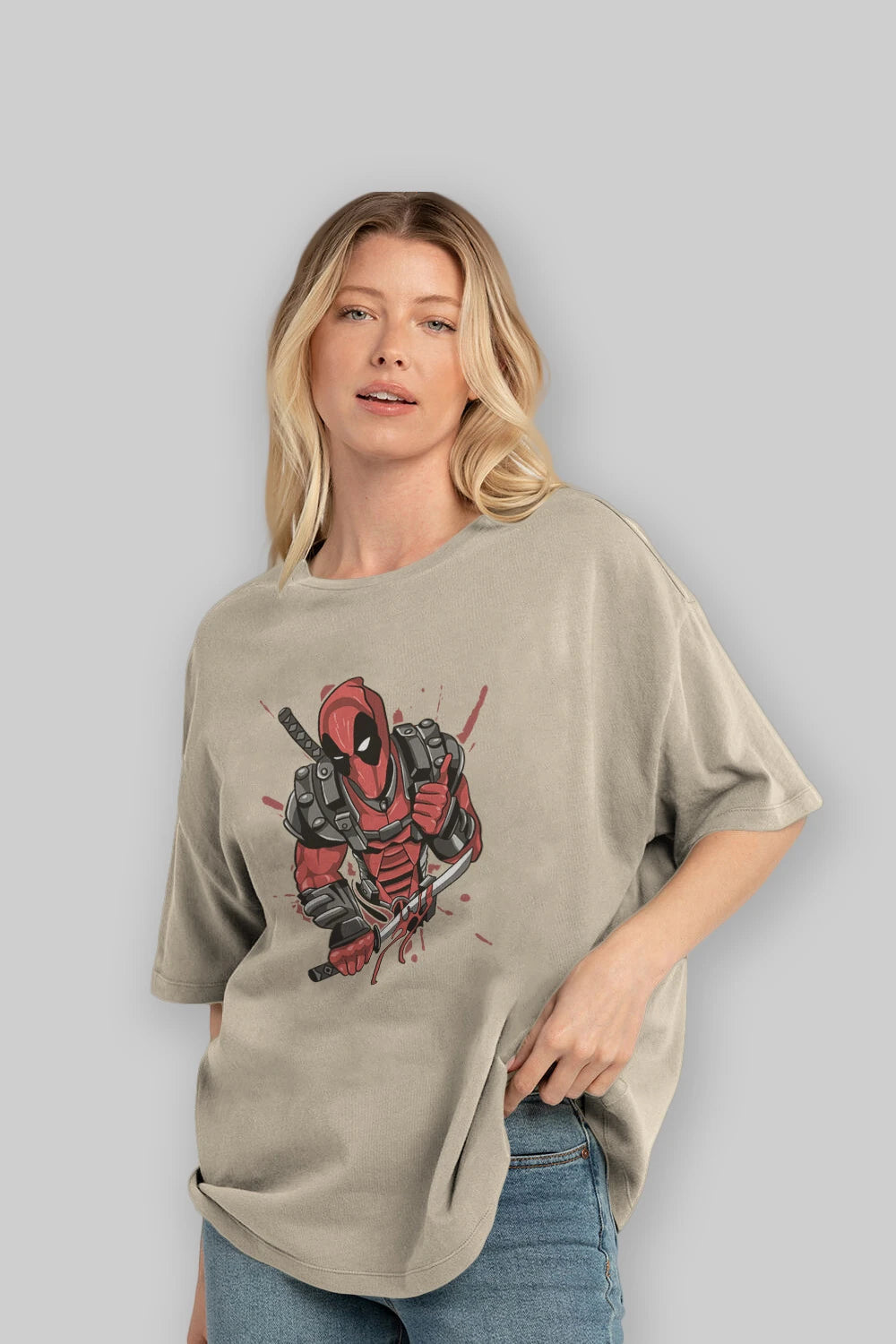 Deadpool (12) Ön Baskılı Oversize t-shirt Erkek Kadın Unisex %100 Pamuk Bisiklet Yaka tişort