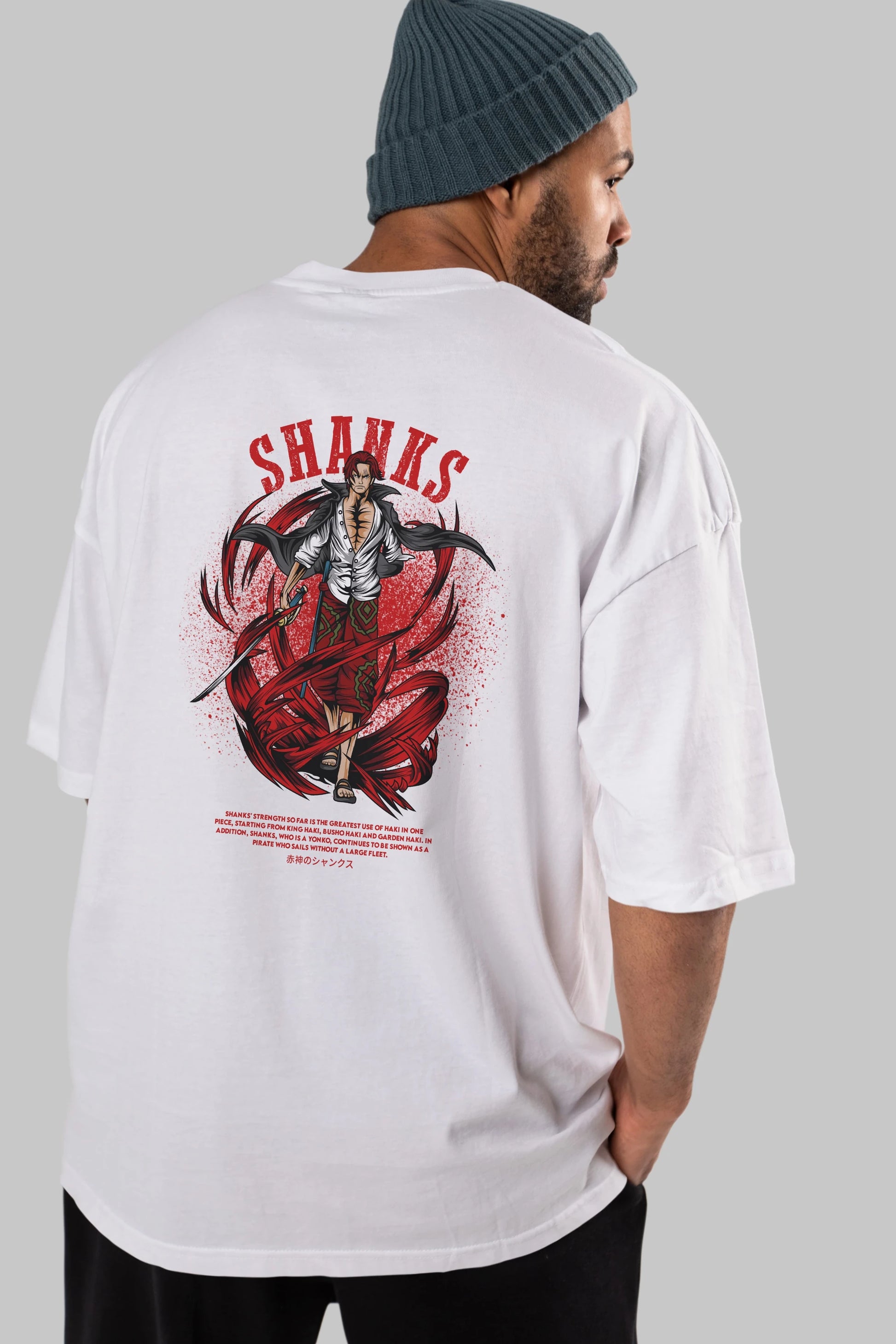 Shanks Anime Arka Baskılı Oversize t-shirt Erkek Kadın Unisex