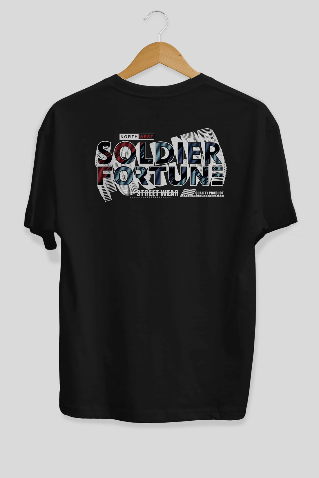 Soldier Fortune Arka Baskılı Oversize t-shirt Erkek Kadın Unisex