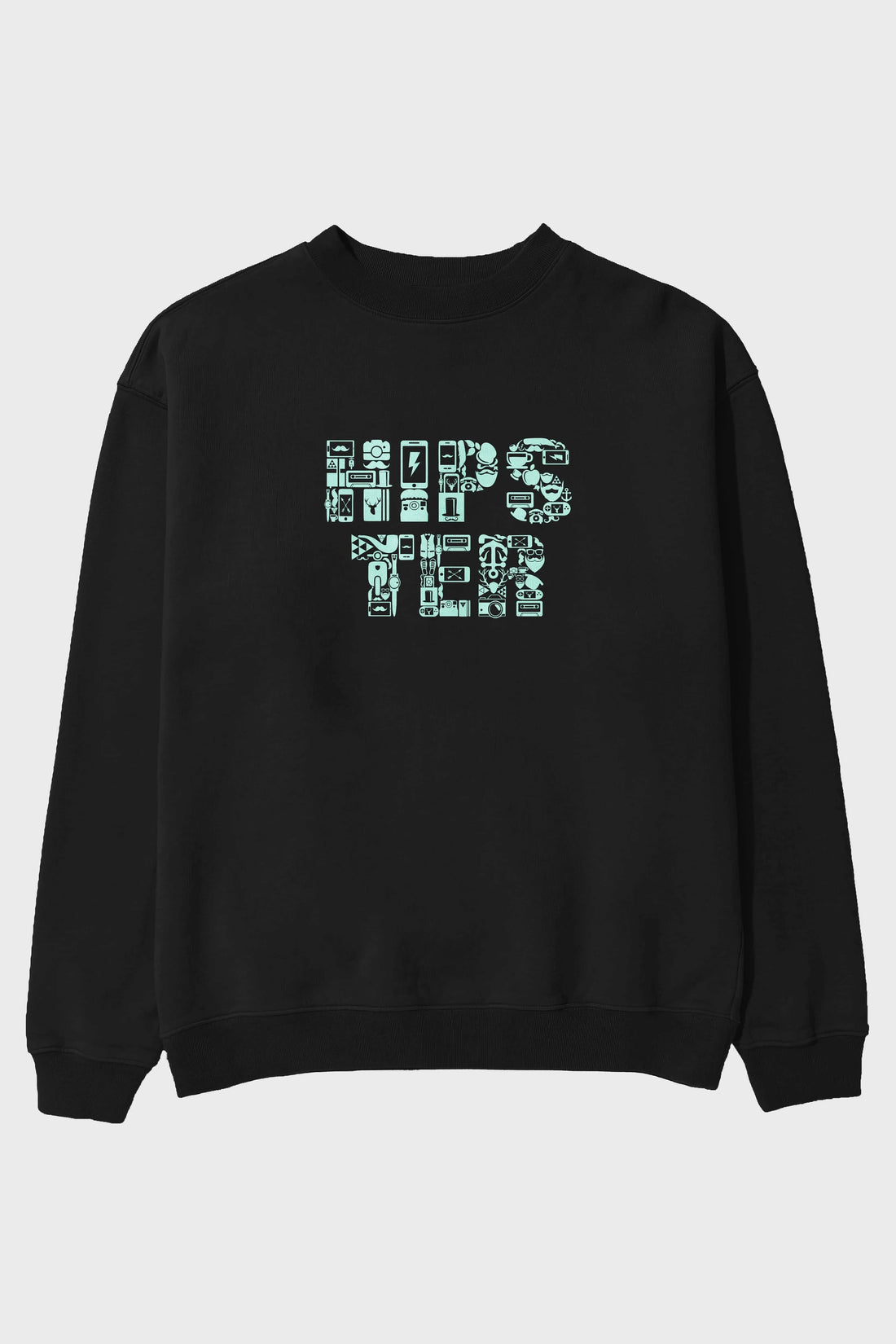 HIPSTER Ön Baskılı Oversize Sweatshirt Erkek Kadın Unisex