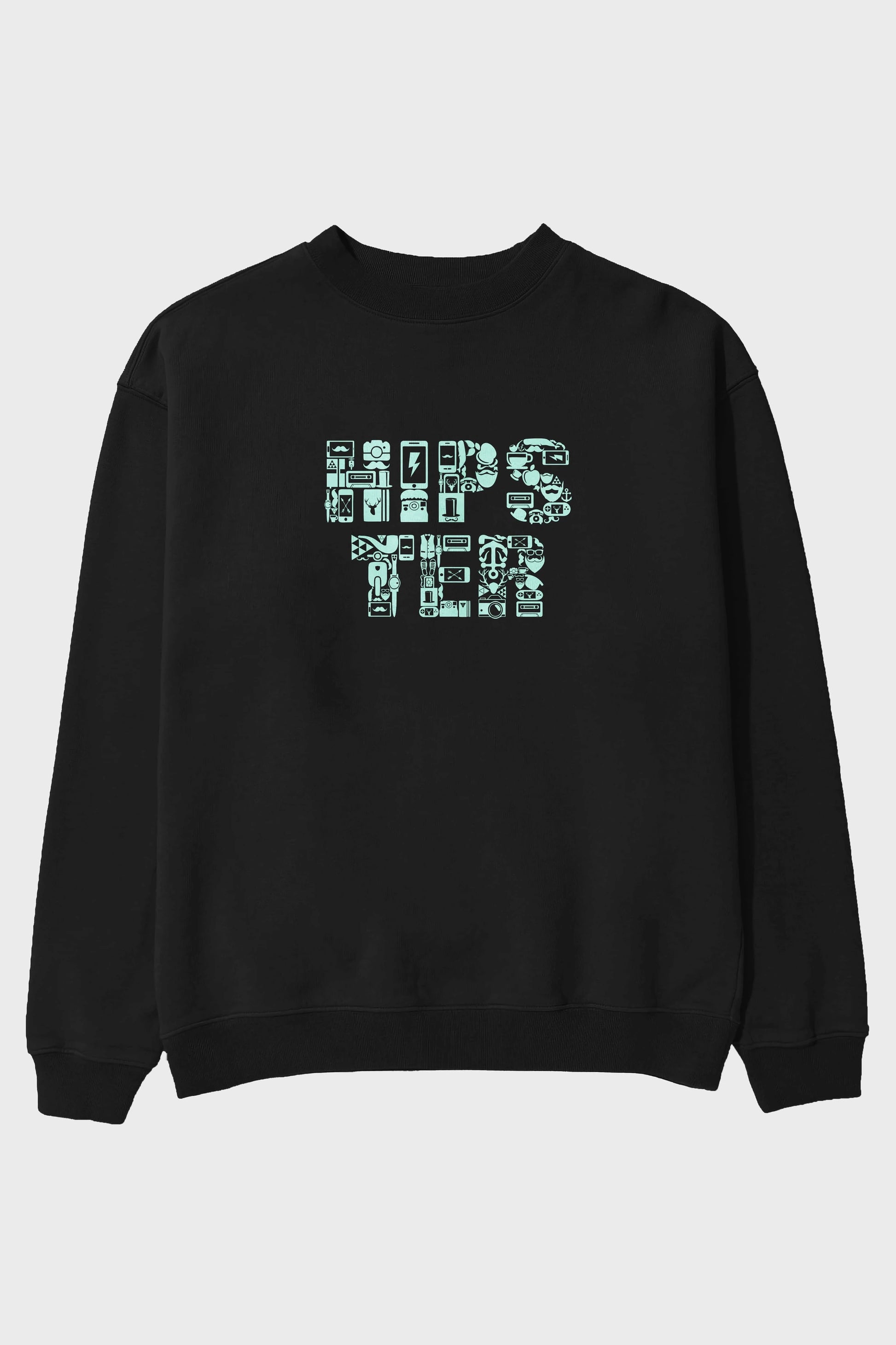 HIPSTER Ön Baskılı Oversize Sweatshirt Erkek Kadın Unisex