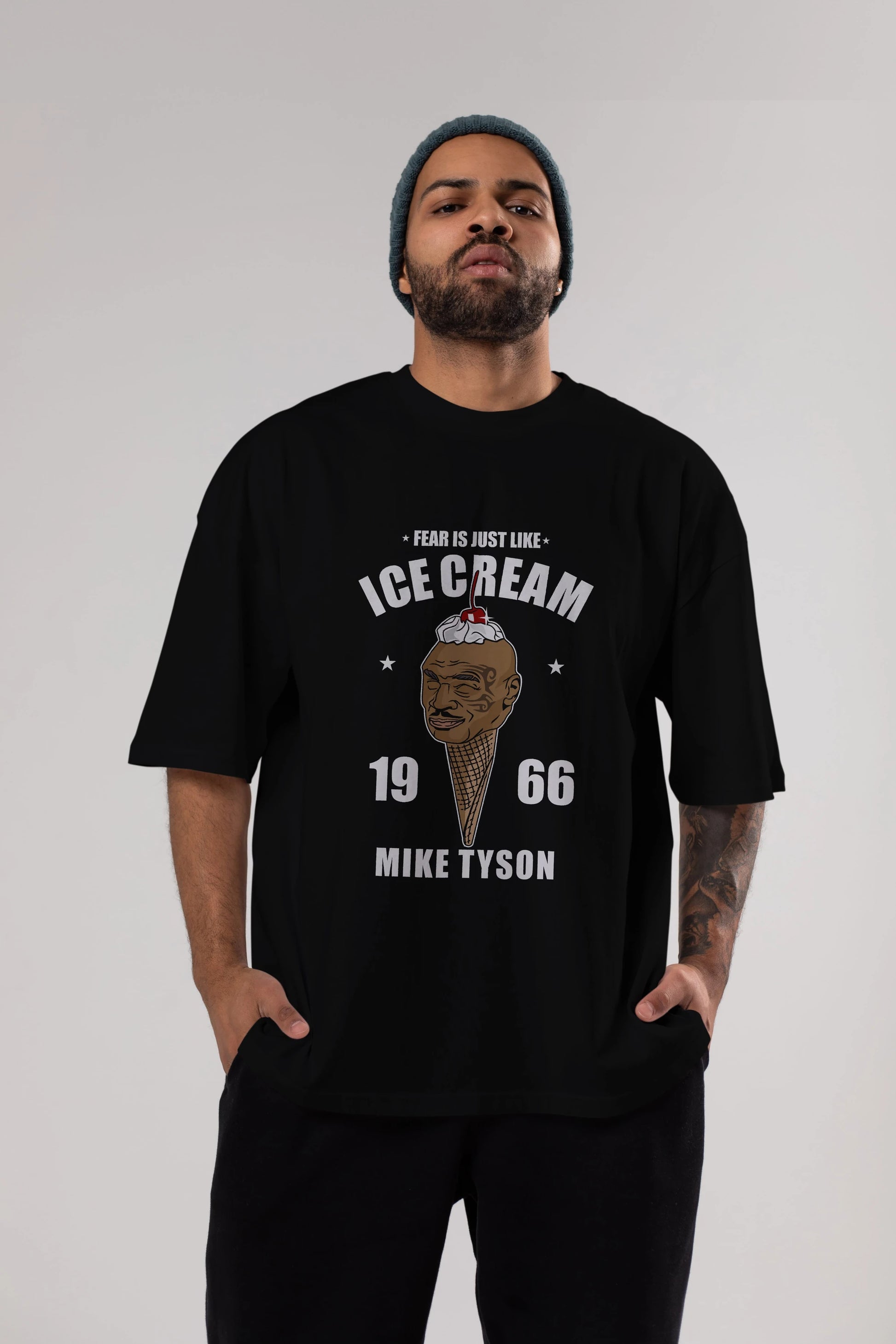Tyson Ice Cream Ön Baskılı Oversize t-shirt Erkek Kadın Unisex %100 Pamuk tişort