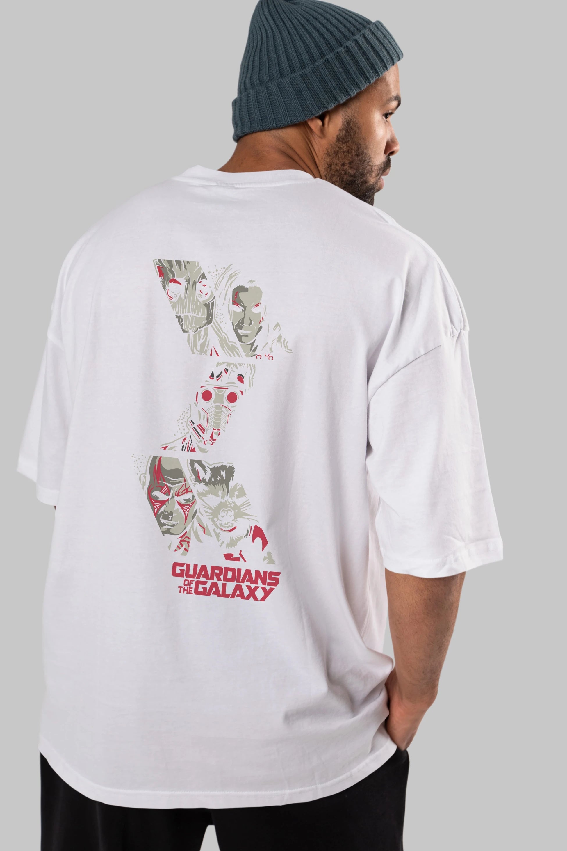 Guardians of The Galaxy (2) Arka Baskılı Oversize t-shirt Erkek Kadın Unisex %100 Pamuk Bisiklet Yaka tişort