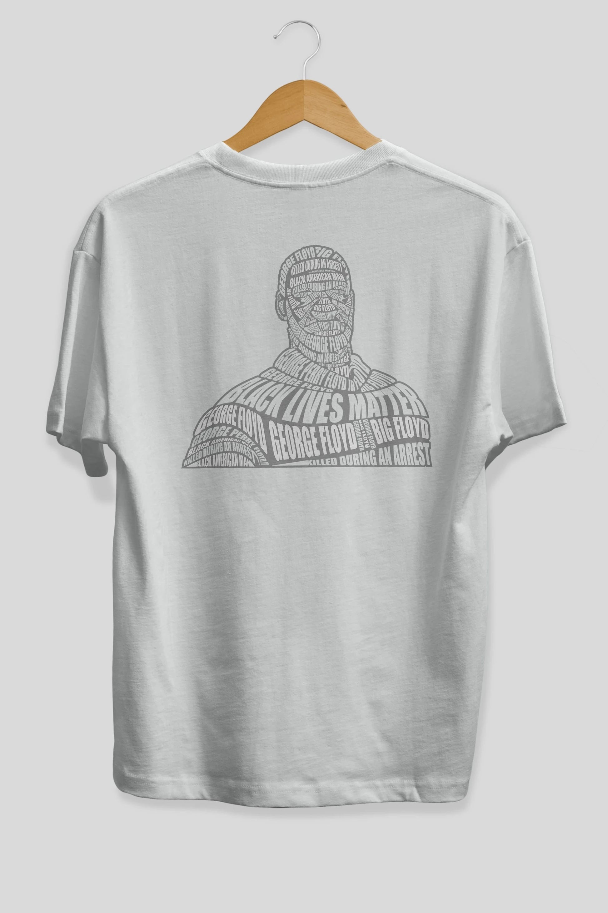 George Floyd Calligram Arka Baskılı Oversize t-shirt %100 pamuk Erkek Kadın Unisex